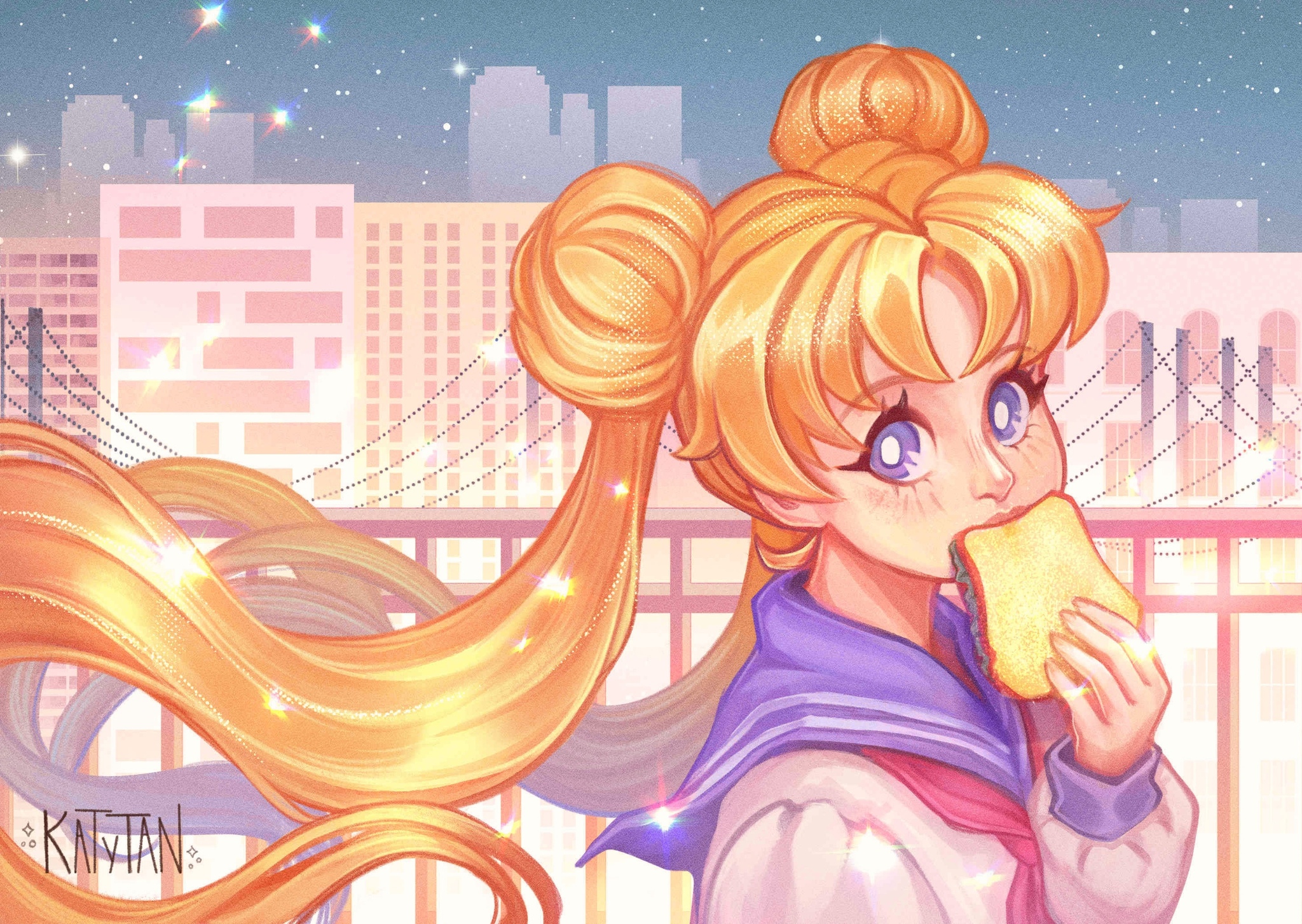 Не забудьте перекусить сегодня~ - Моё, Творчество, Рисование, Sailor Moon, Иллюстрации