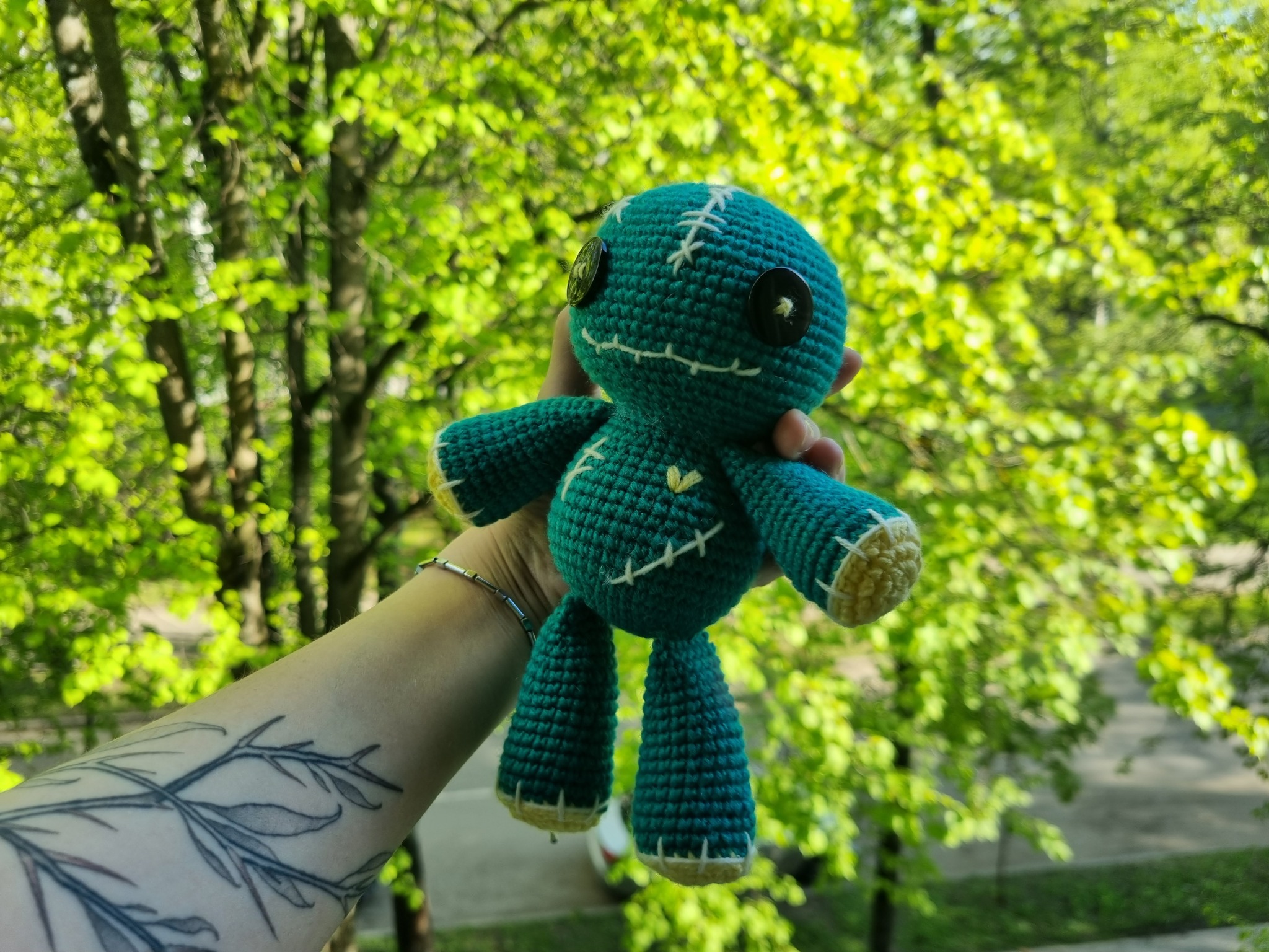 Sea green voodoo doll and the voodoo toy paradox - My, With your own hands, Needlework, Needlework without process, Knitting, Crochet, Amigurumi, Soft toy, Author's toy, A voodoo doll, Voodoo, Toys, Color, Presents, Order, Longpost