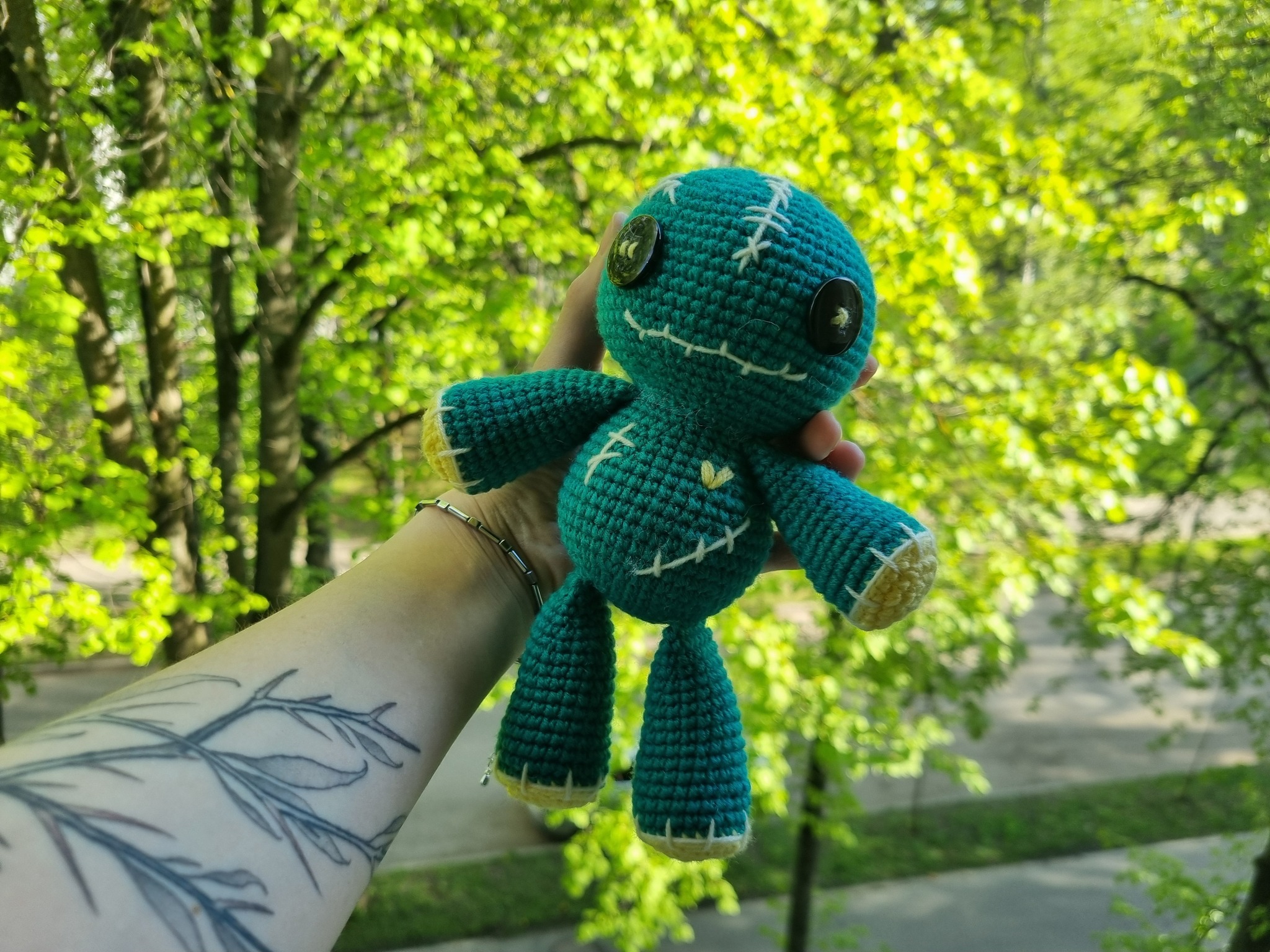 Sea green voodoo doll and the voodoo toy paradox - My, With your own hands, Needlework, Needlework without process, Knitting, Crochet, Amigurumi, Soft toy, Author's toy, A voodoo doll, Voodoo, Toys, Color, Presents, Order, Longpost