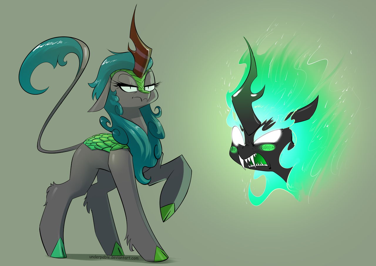 Горделивая поза - My Little Pony, PonyArt, MLP Kirin, Nirik, Underpable, Queen Chrysalis