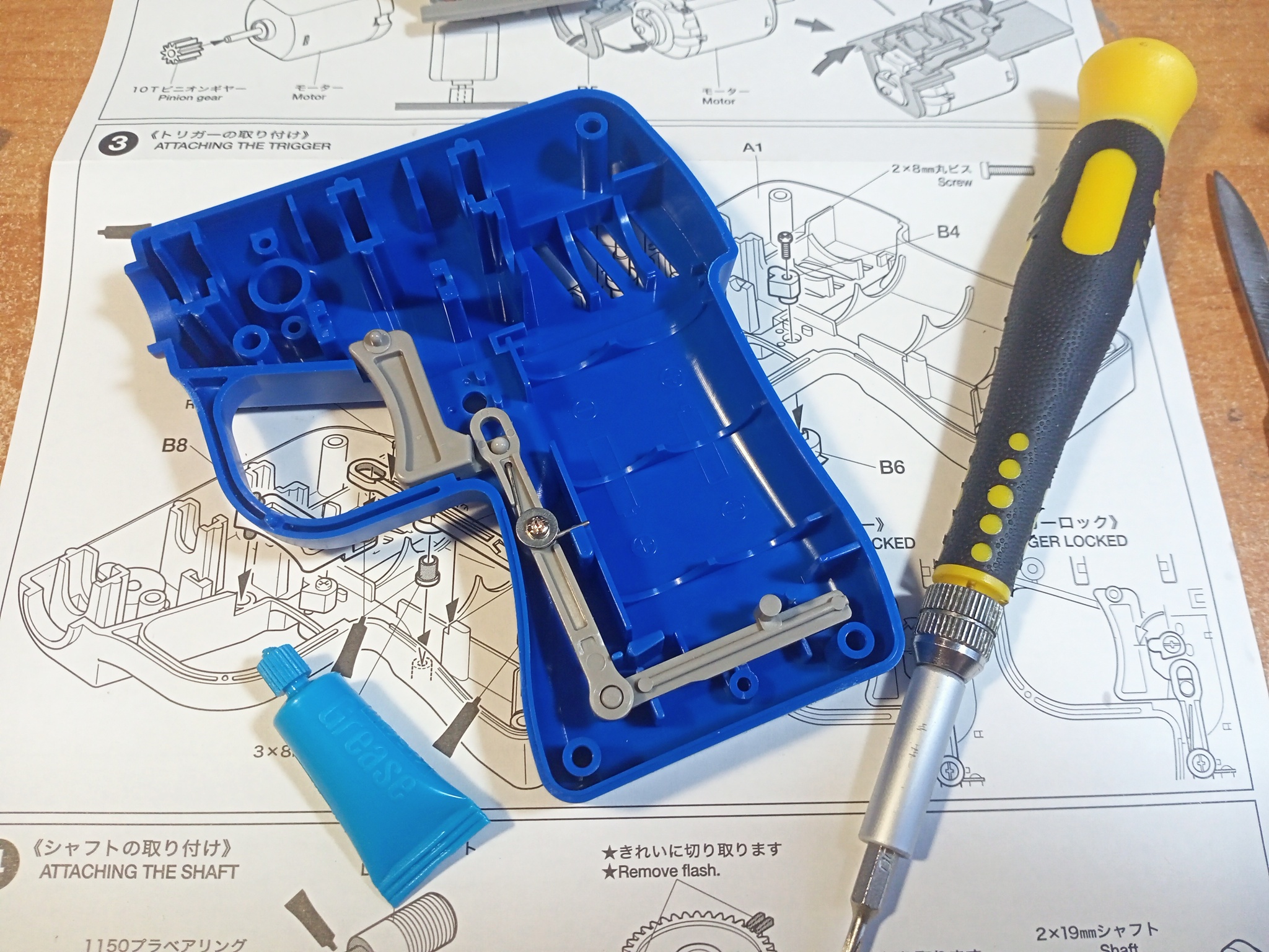 Tamiya mini electric drill. Assembly and review - My, Overview, Unpacking, Modeling, Stand modeling, Hobby, Tools, Equipment, Power Tools, Assembly, Prefabricated model, Drill, Japan, Technics, Constructor, Video, Longpost, Tamiya, Tamiya, Friday tag is mine