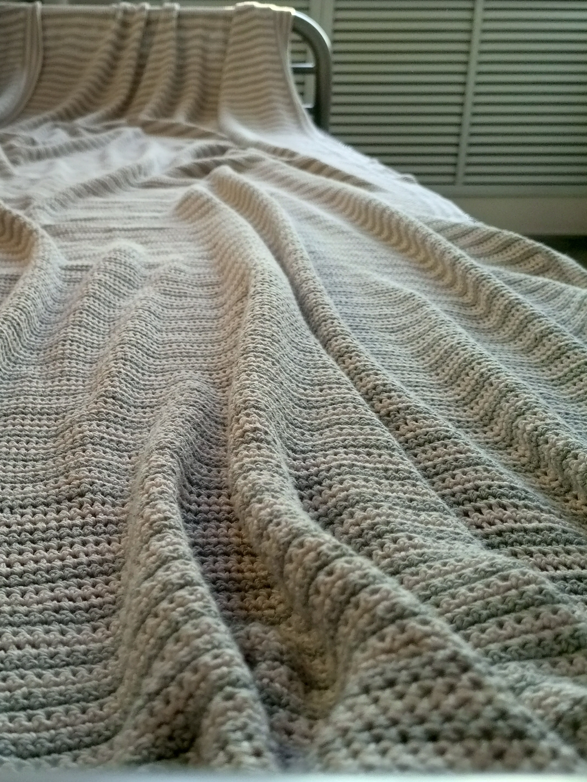 Blanket Two shades of gray - My, Knitting, Crochet, Plaid, Grey, With your own hands, Needlework, Needlework without process, Friday tag is mine, Summer, Longpost