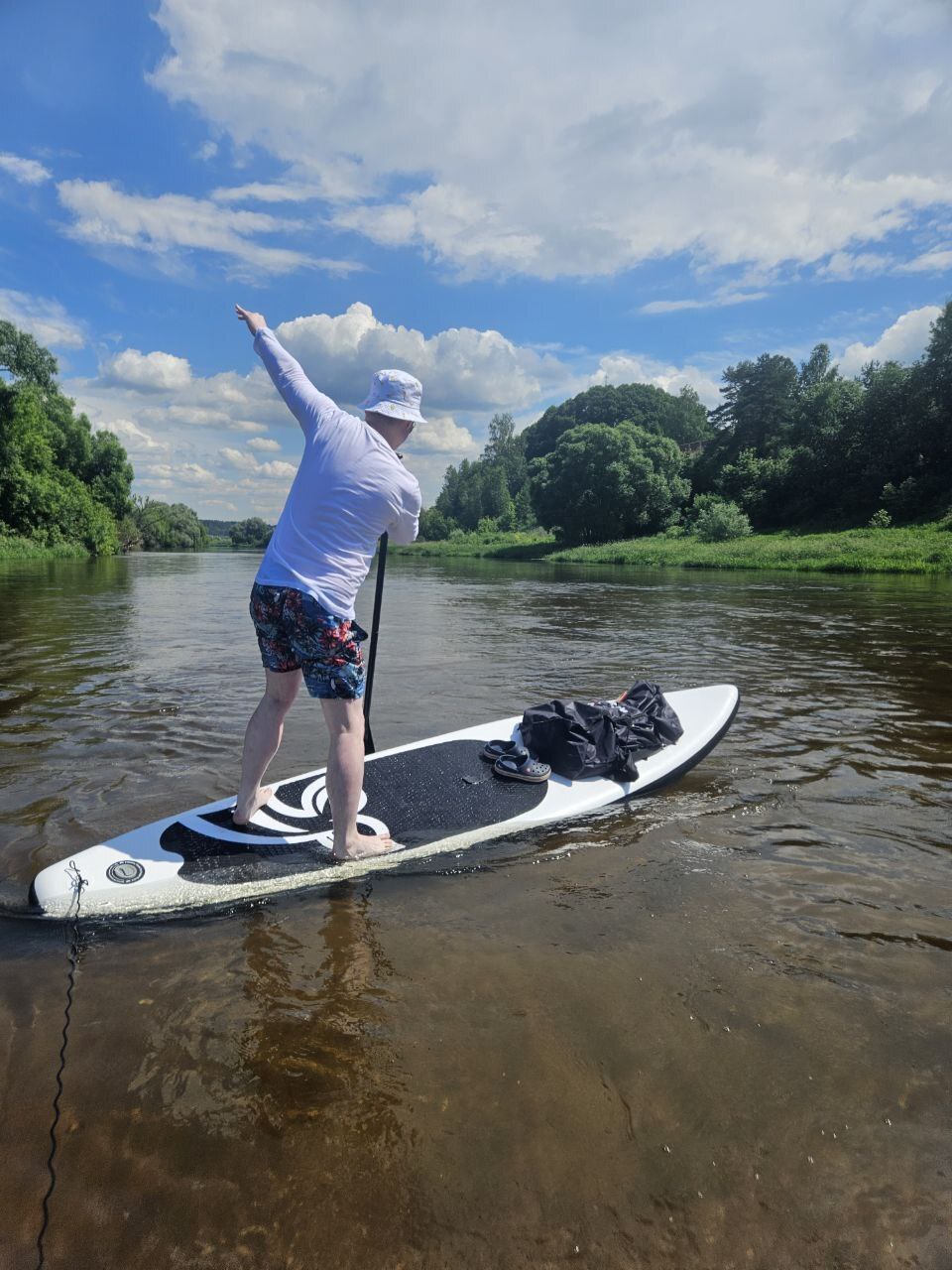 SUPER trek - My, SUPsurfing, Paddleboard, Walk, Moscow River, Leisure, Longpost, Mobile photography, Nature, River