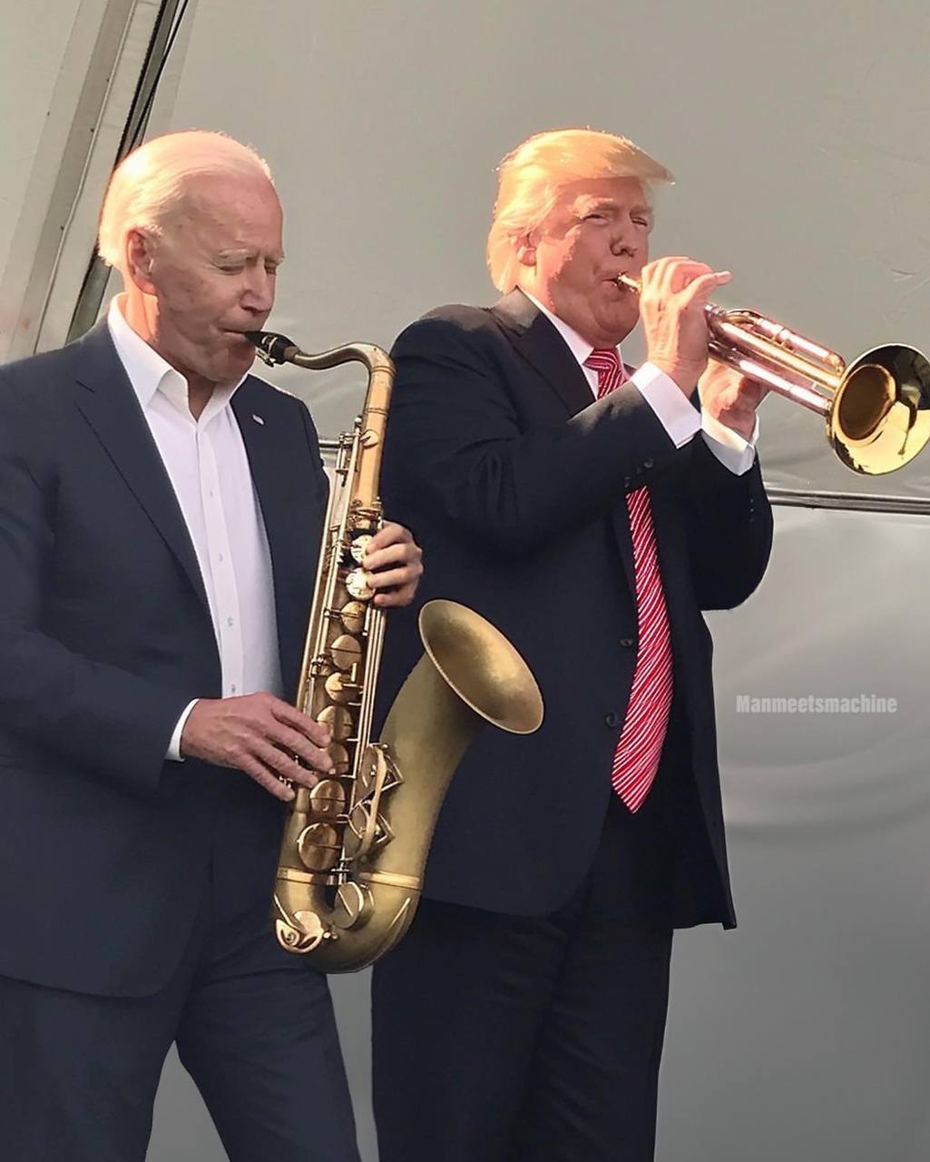 Trump and Biden decided to forget the past - Donald Trump, Joe Biden, Elections, USA, Debate, Neural network art, Telegram (link), Longpost