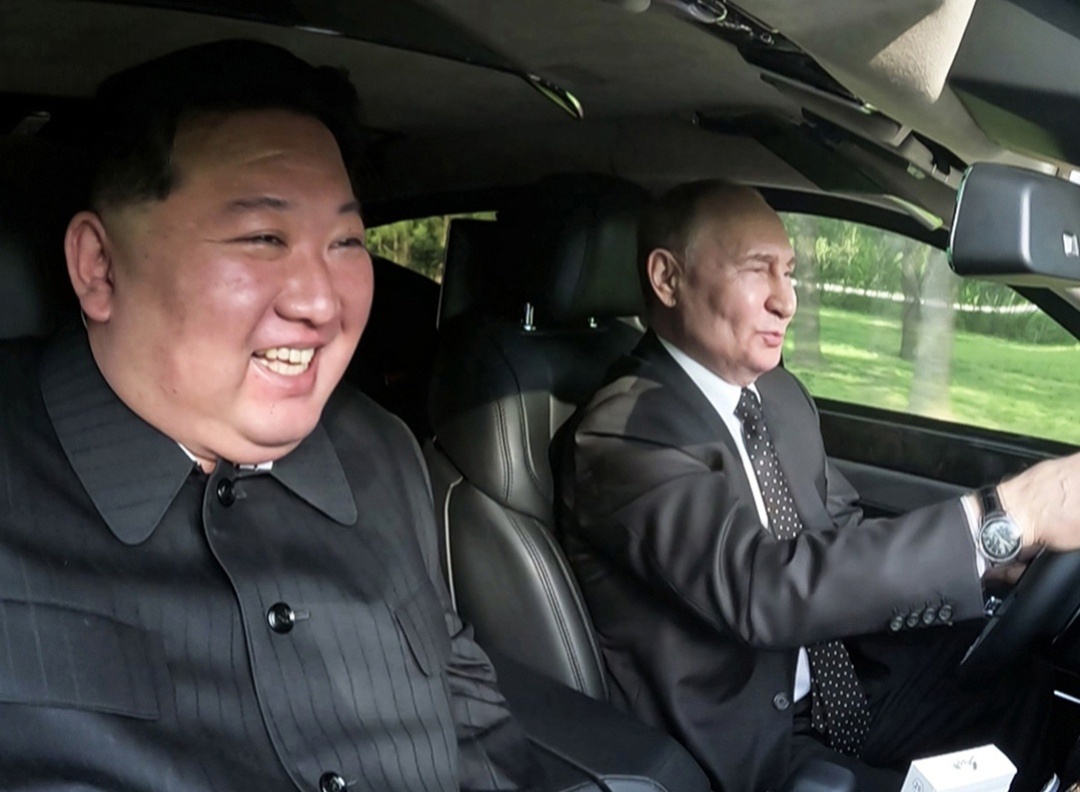 You and your friend, when he took the keys to Dad's 9 - The photo, Humor, Vladimir Putin, Aurus, Auto, Kim Chen In, Russia, North Korea, Telegram (link)