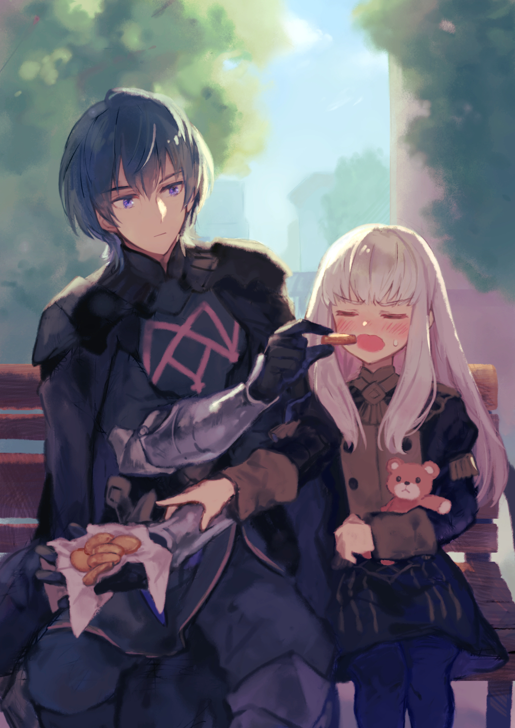 Подкармливаем малышку - Fire Emblem, Pixiv, Anime Art, Аниме, Lysithea, Byleth