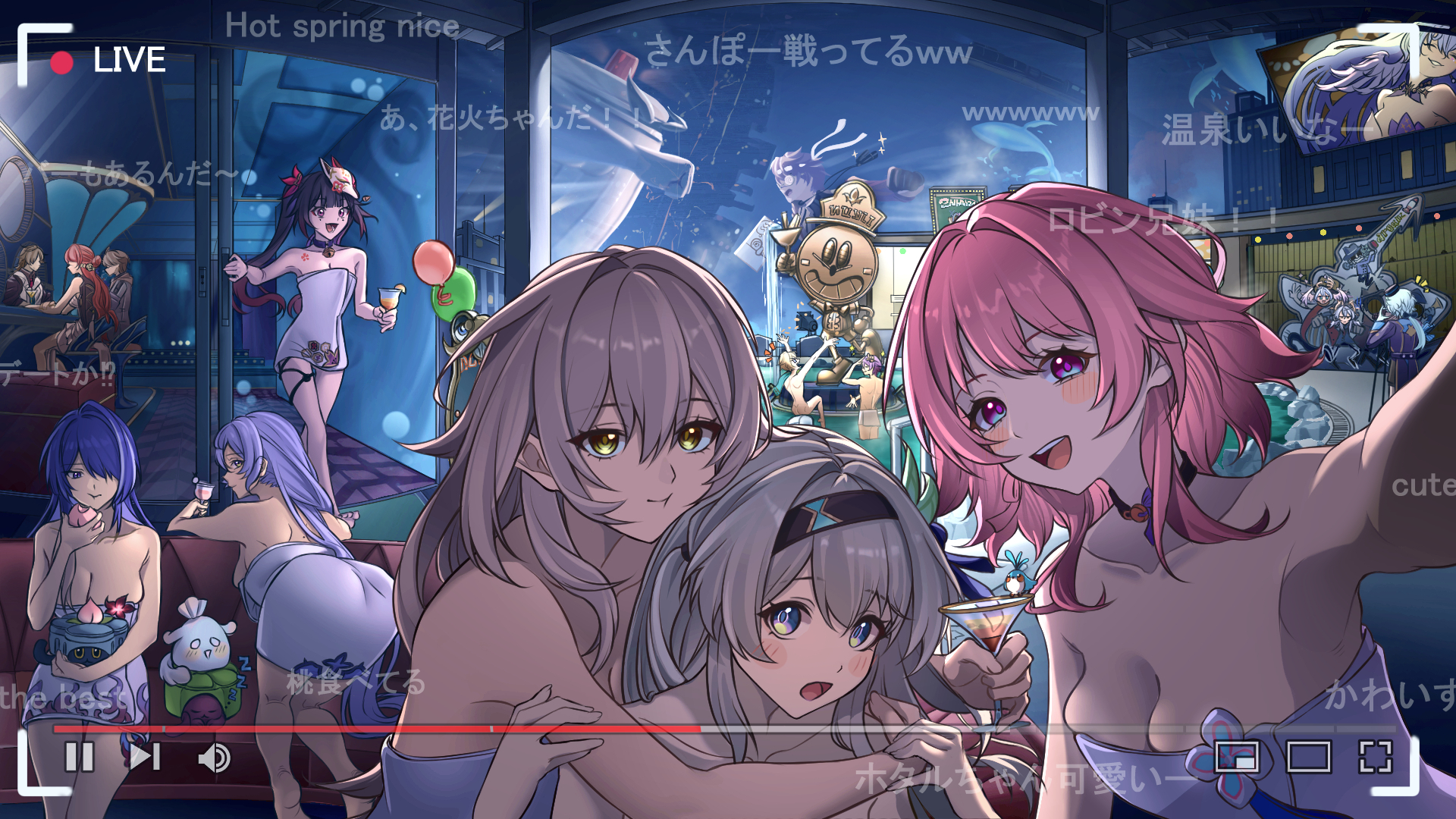 hen-party - Anime, Anime art, Honkai: Star Rail, March 7th (Honkai: Star Rail), Stelle (Honkai: Star Rail), Firefly (Honkai: Star Rail), Acheron (Honkai: Star Rail), Black Swan (Honkai: Star Rail), Sparkle (Honkai: Star Rail)