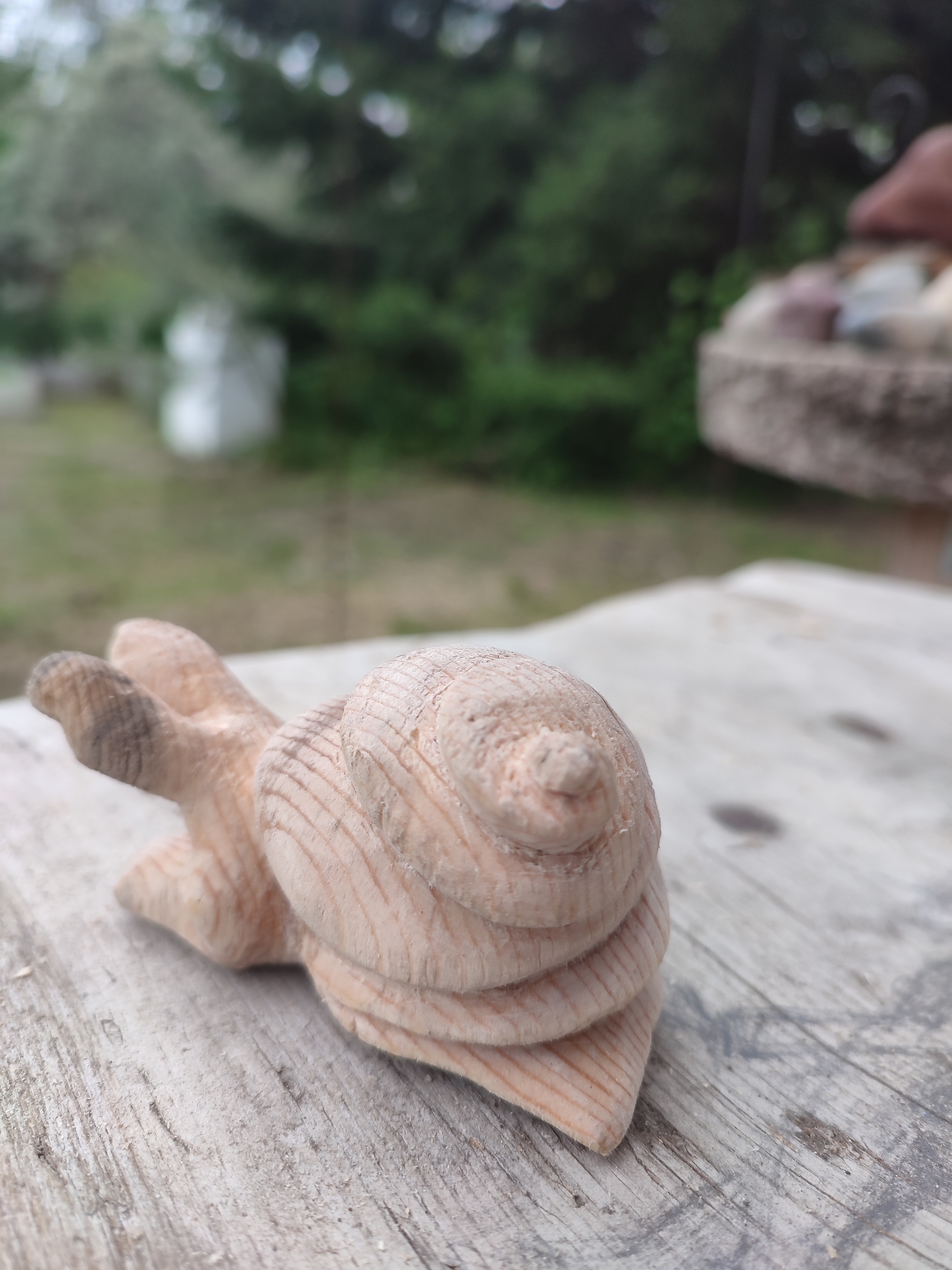 I tried to see a gastropod in a piece of wood - My, Needlework with process, Wood carving, Wood products, Wooden Toys, Wood sculpture, Longpost