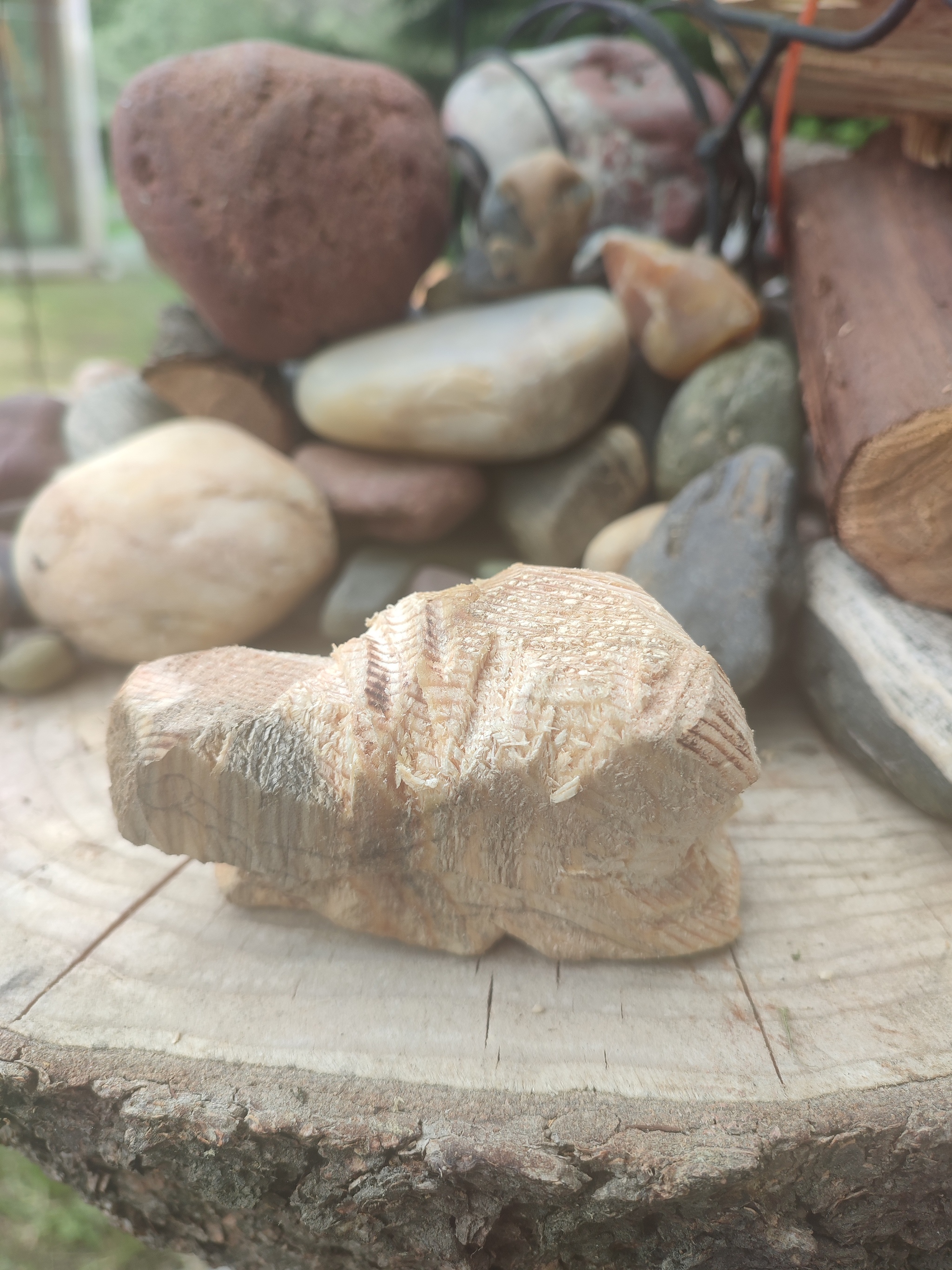 I tried to see a gastropod in a piece of wood - My, Needlework with process, Wood carving, Wood products, Wooden Toys, Wood sculpture, Longpost