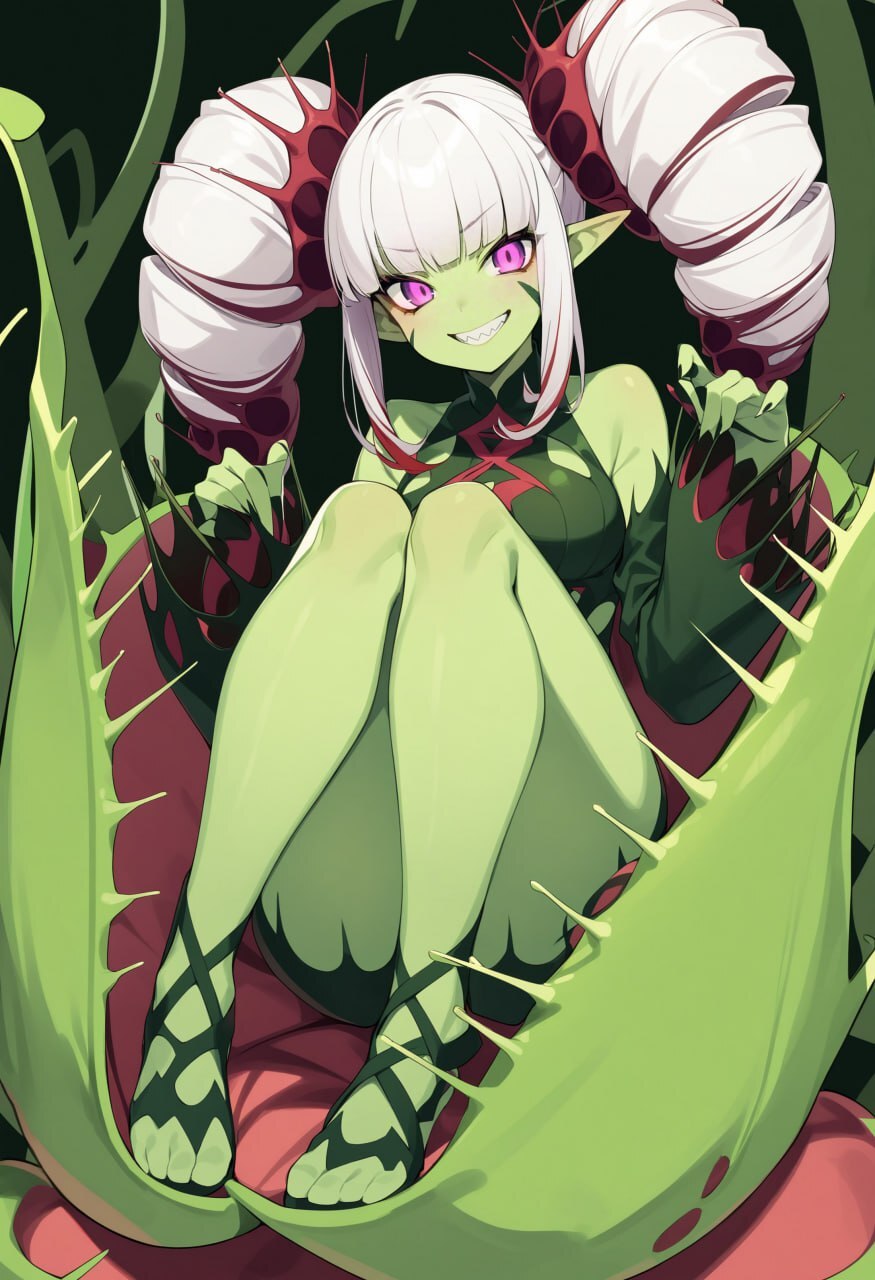 Monster Girl Encyclopedia - plant girls - My, Neural network art, Нейронные сети, Artificial Intelligence, Stable diffusion, Fantasy, Style, Longpost