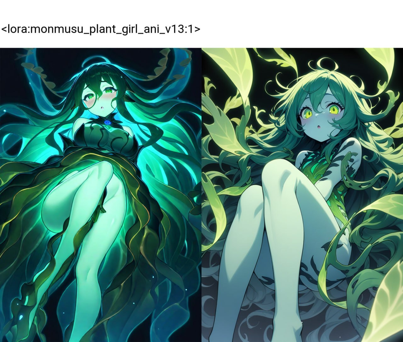 Monster Girl Encyclopedia - plant girls - My, Neural network art, Нейронные сети, Artificial Intelligence, Stable diffusion, Fantasy, Style, Longpost