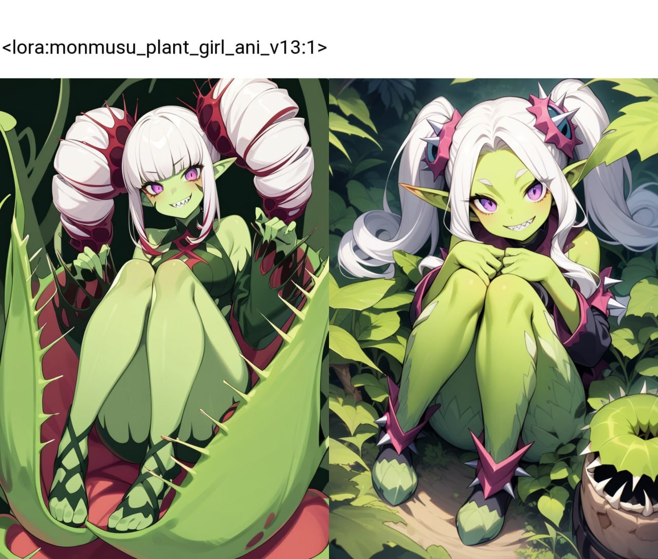 Monster Girl Encyclopedia - plant girls - My, Neural network art, Нейронные сети, Artificial Intelligence, Stable diffusion, Fantasy, Style, Longpost