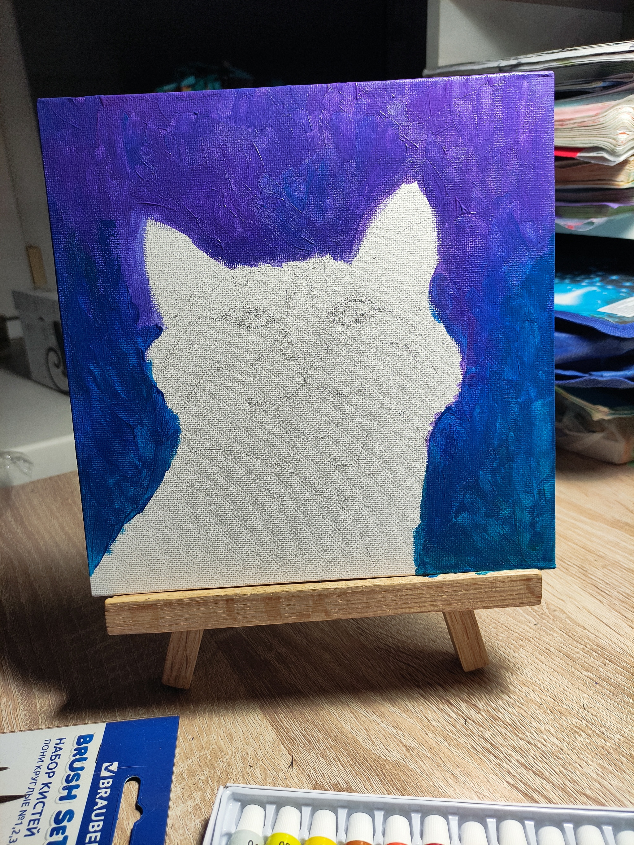 No nostrils, just a cat - My, Small cats, cat, Painting, Longpost