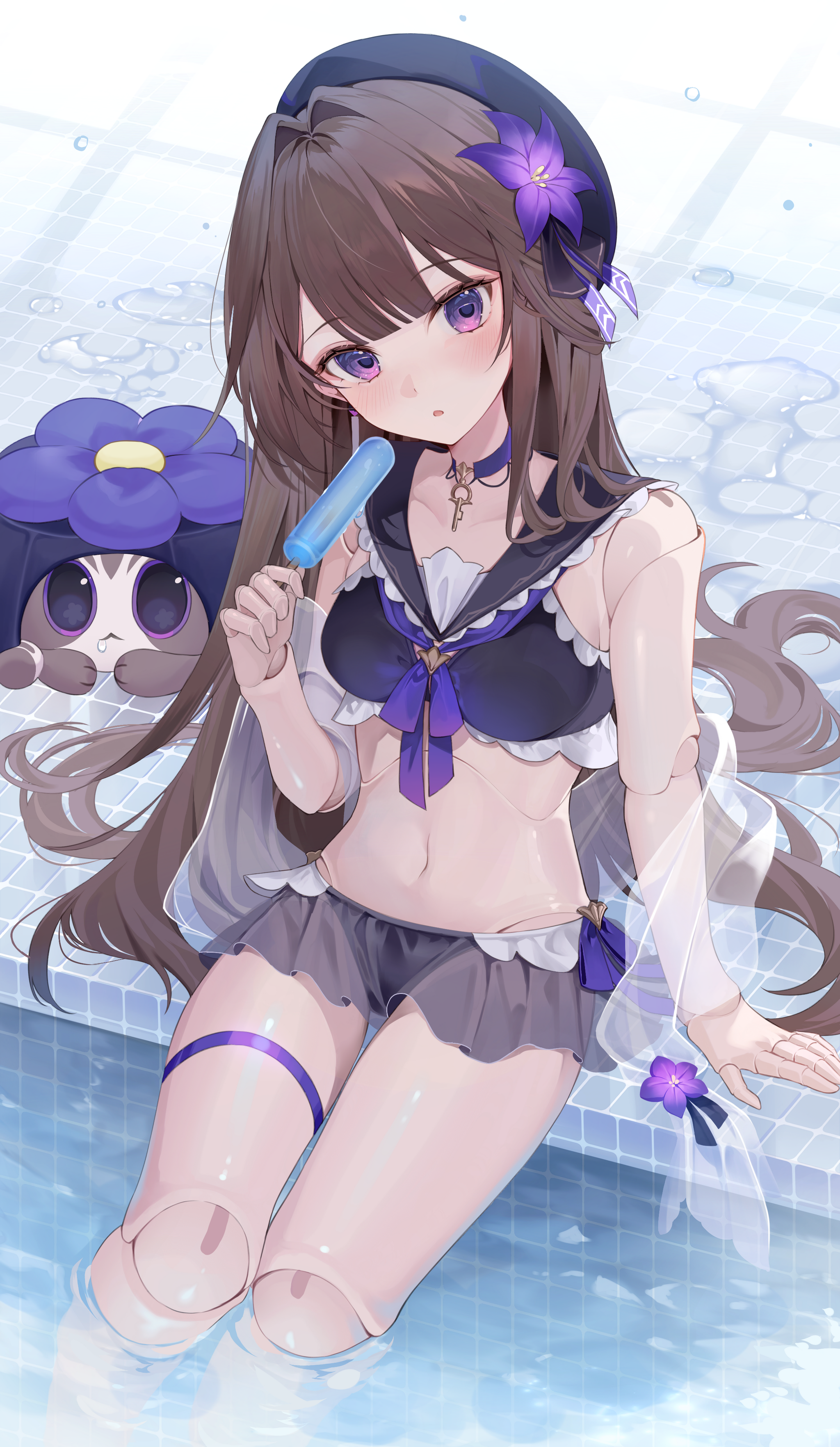 Hertha - Anime art, Anime, Girls, Games, Honkai: Star Rail, Herta (Honkai: Star Rail), Swimsuit, Bikini, Swimming pool, Doll