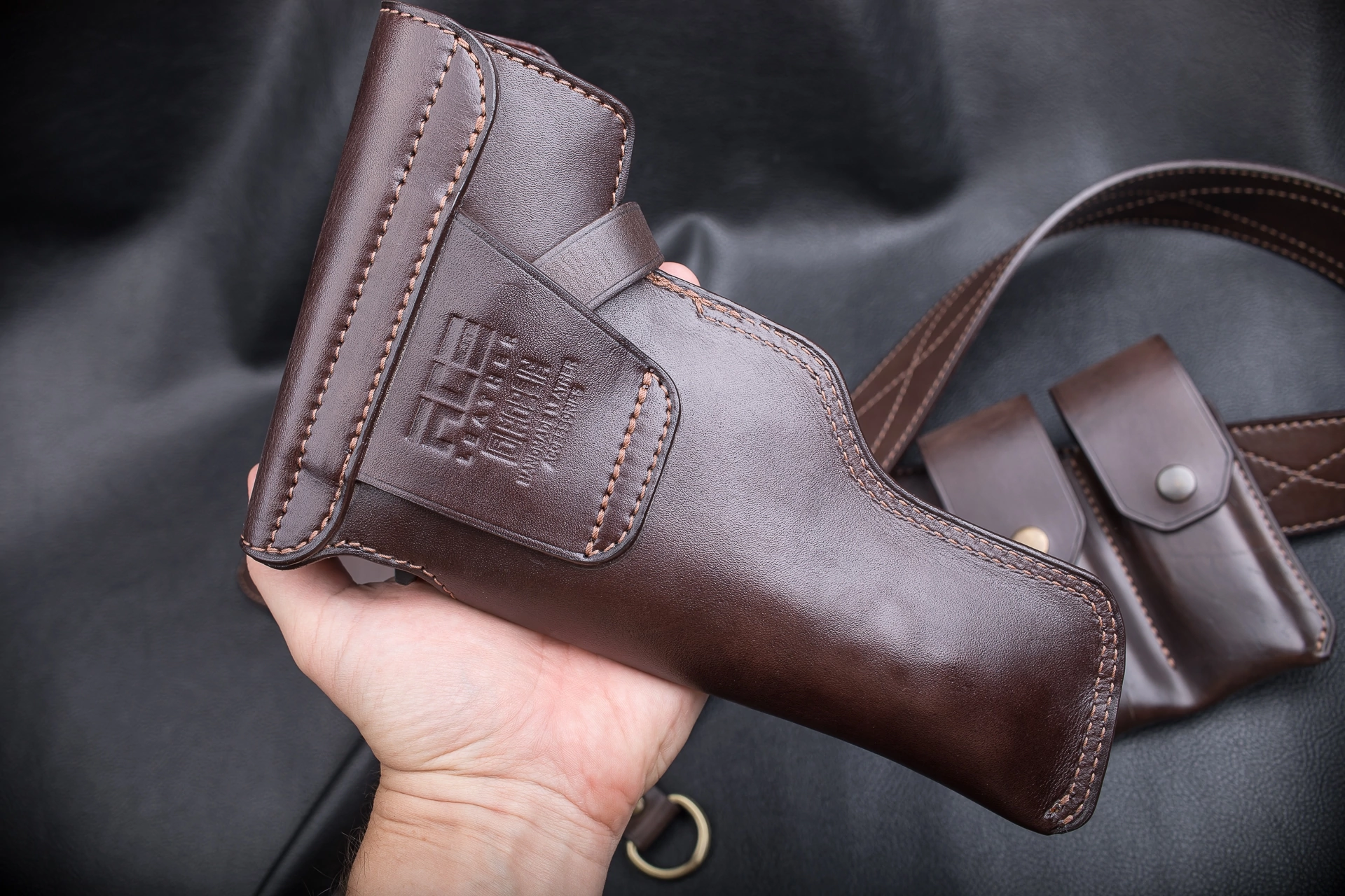 Holster for Beretta 92 pistol and accessories - My, Holster, Beretta, Needlework without process, With your own hands, Leather, Natural leather, Accessories, Role-playing games, Cosplay, Presents, Longpost