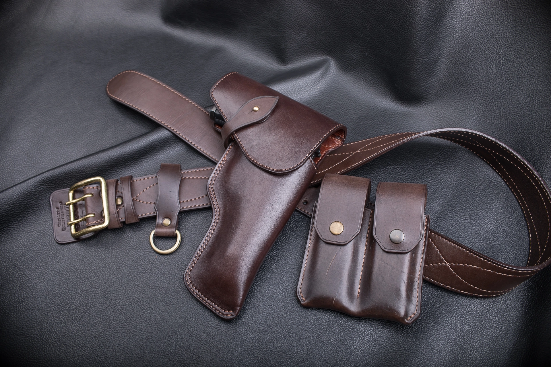 Holster for Beretta 92 pistol and accessories - My, Holster, Beretta, Needlework without process, With your own hands, Leather, Natural leather, Accessories, Role-playing games, Cosplay, Presents, Longpost