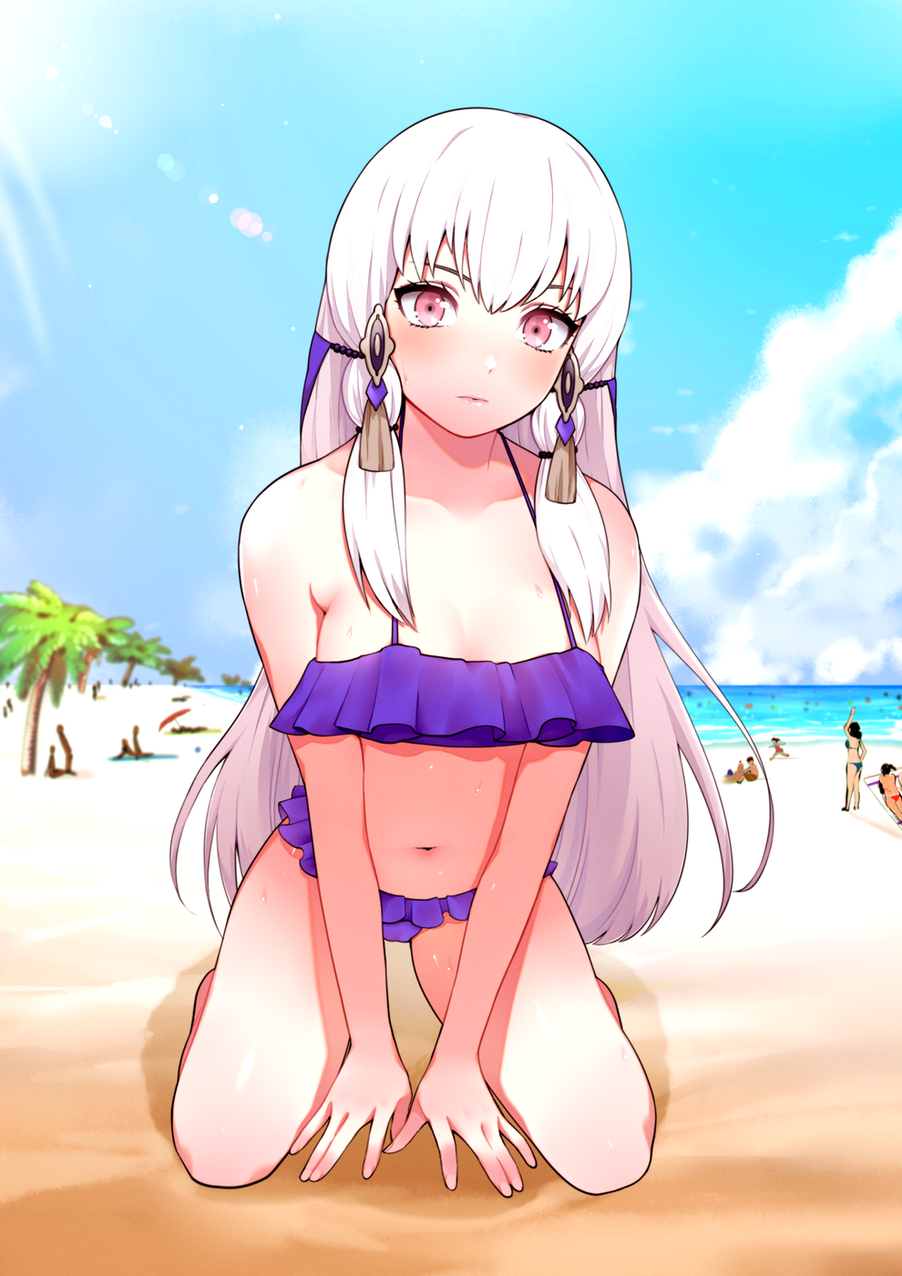 Lysithea - Anime Art, Аниме, Game Art, Fire Emblem, Lysithea, Nintendo Switch, Купальник, Пляж, Море