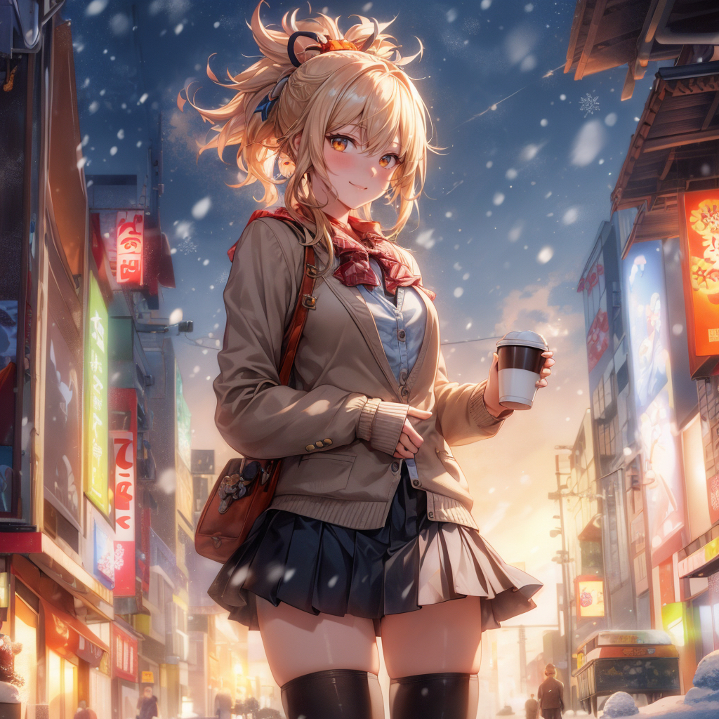 Coffee with Eimiya - Neural network art, Yoimiya (Genshin Impact), Pixiv, Stable diffusion, Girls, Genshin impact, Phone wallpaper