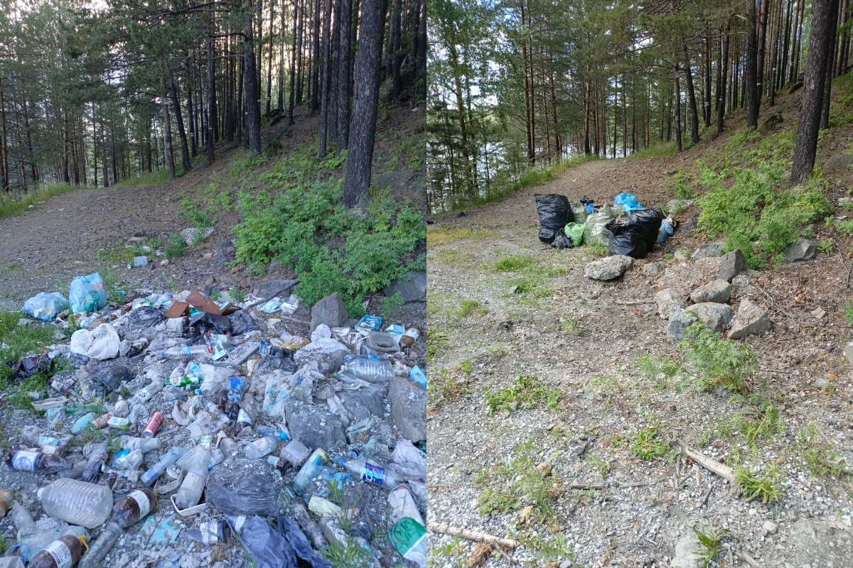 Collected 21 bags of garbage from the hiking trail - My, Ural, Garbage, Pure Man's League, Ecology, Longpost