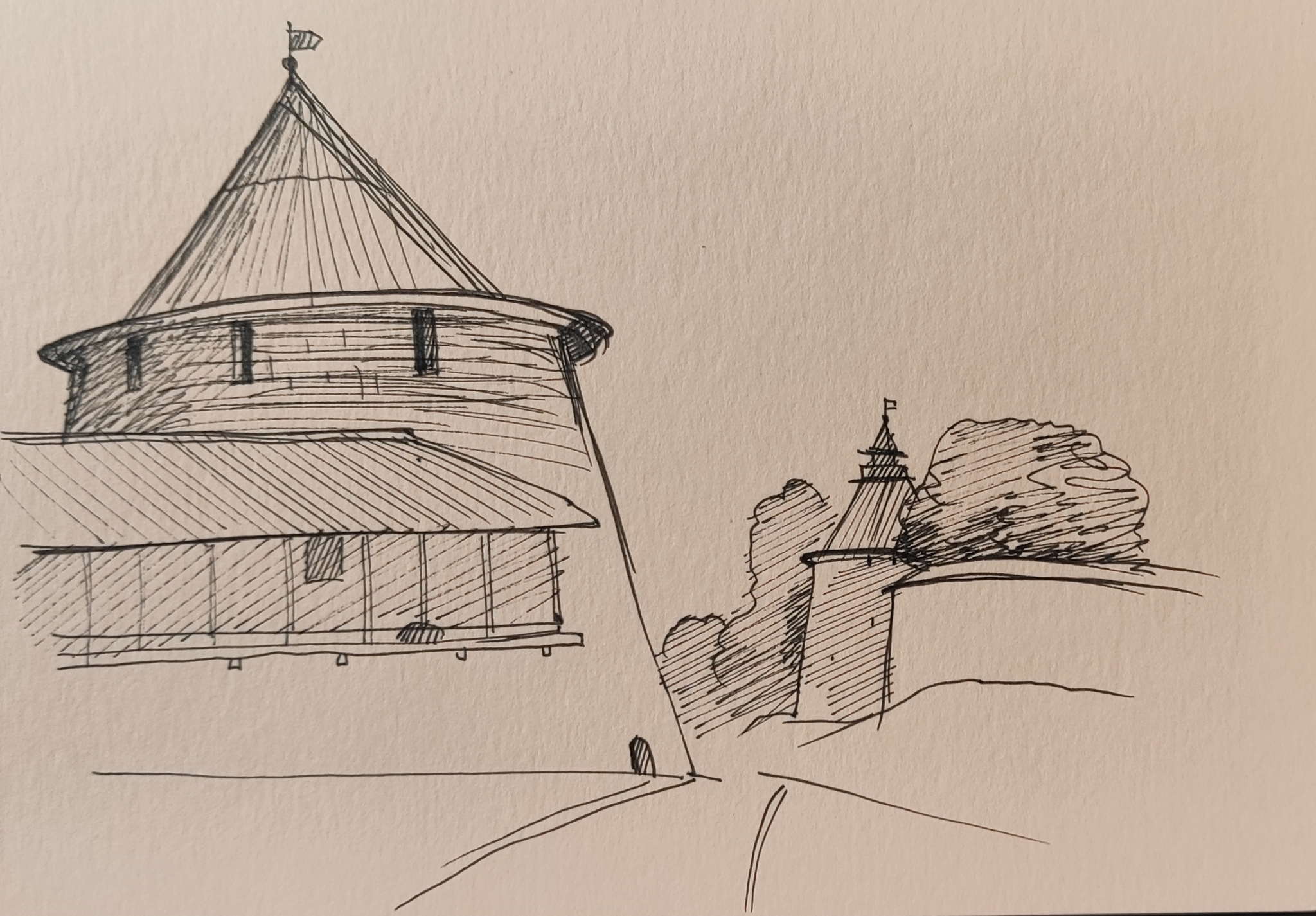 Pskov - My, Pskov, Sketch, Graphics, Luboff00, Longpost