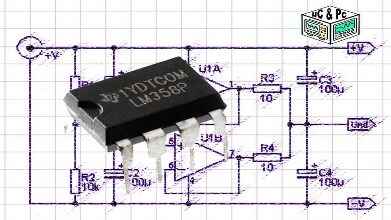 How to make a Bipolar POWER POWER using the LM358 Operational AMPLIFIER from a Single Pole - Electronics, Radio amateurs, Radio electronics, Radio engineering, Video, Youtube, Converter, Electrician, Power Supply, Longpost, Yandex Zen (link)