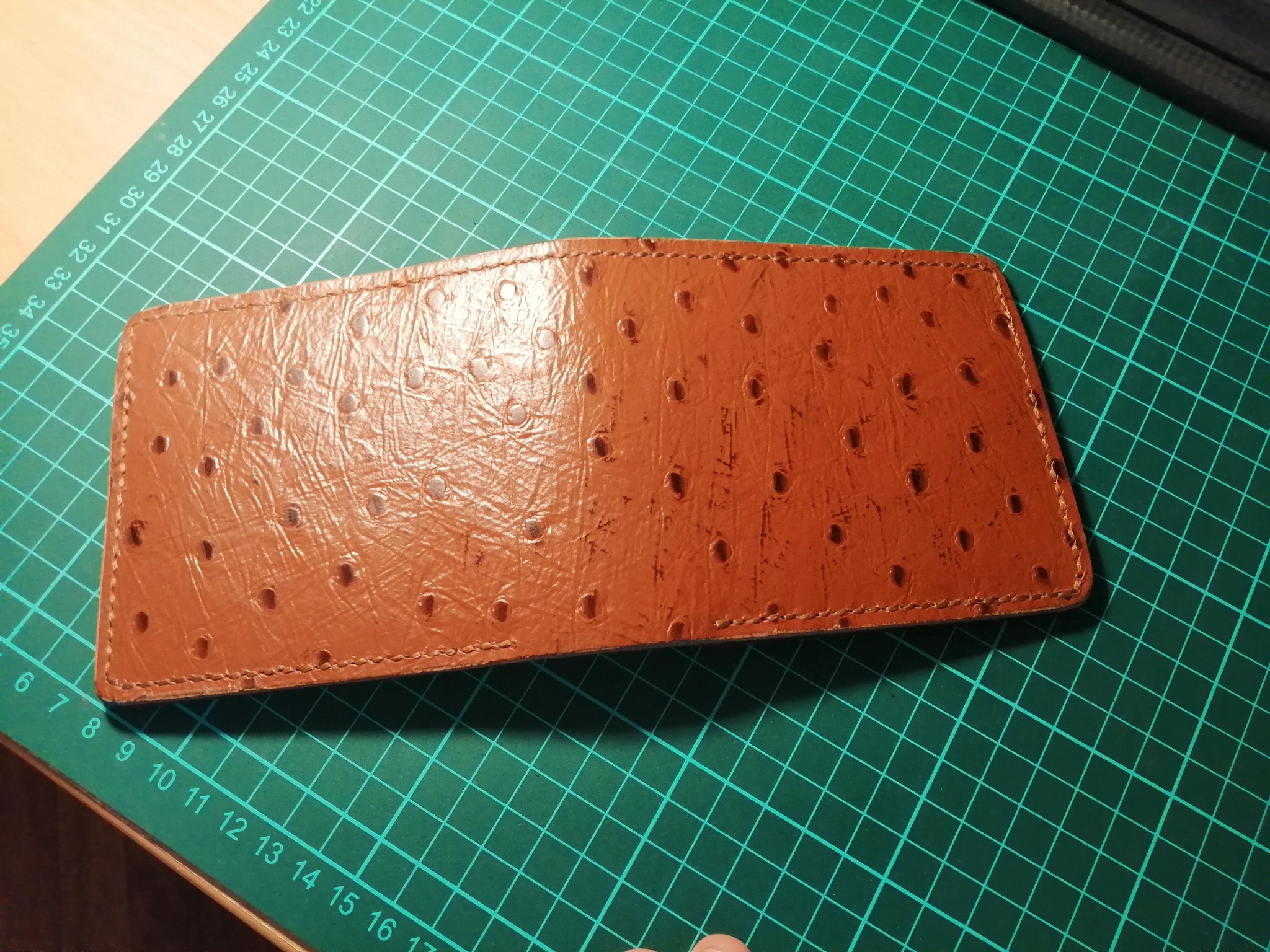 Ostrich wallet O_o??? - My, Wallet, Leather products, Handmade, Natural leather, Hobby, Thoughts, Longpost, Needlework without process