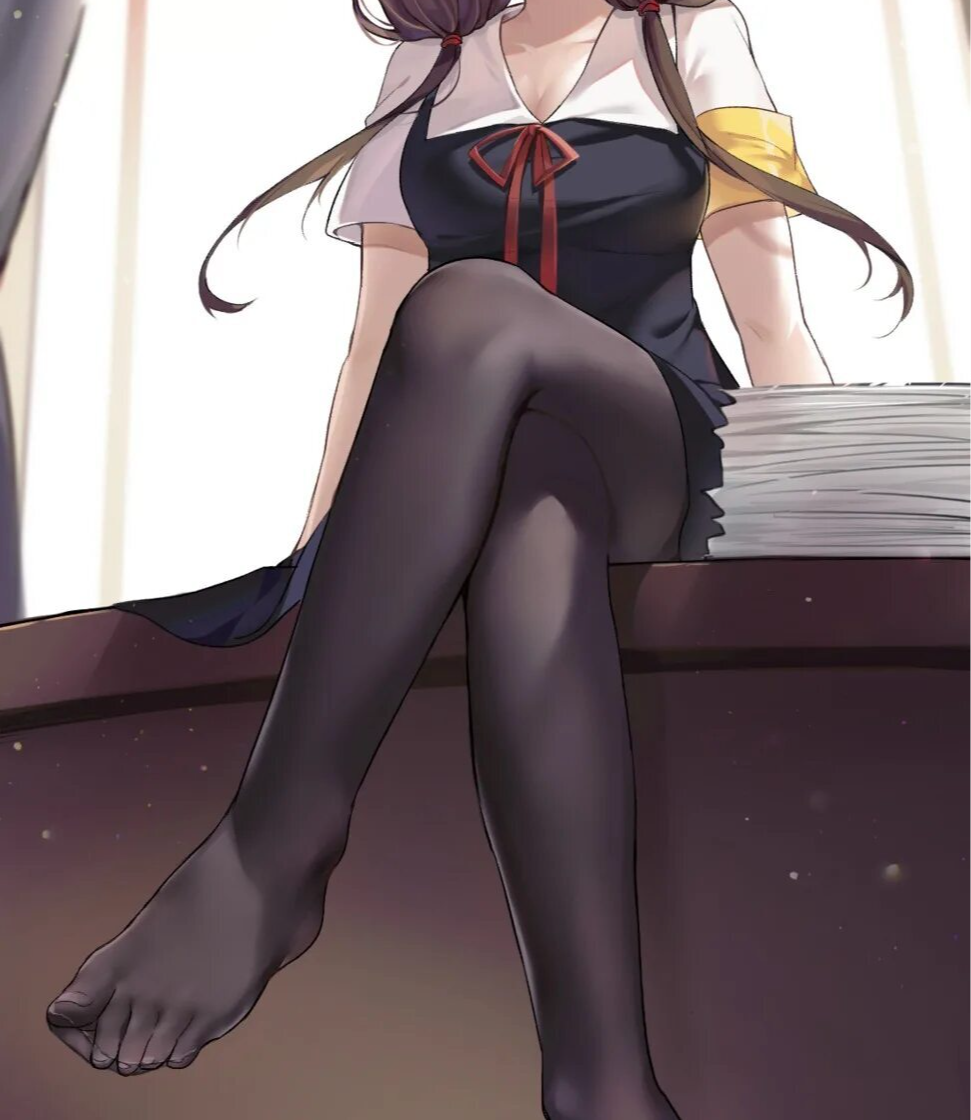 Tights are our everything - Anime art, Anime, Kaguya-Sama wa Kokurasetai, Miko Iino, School uniform, Foot fetish