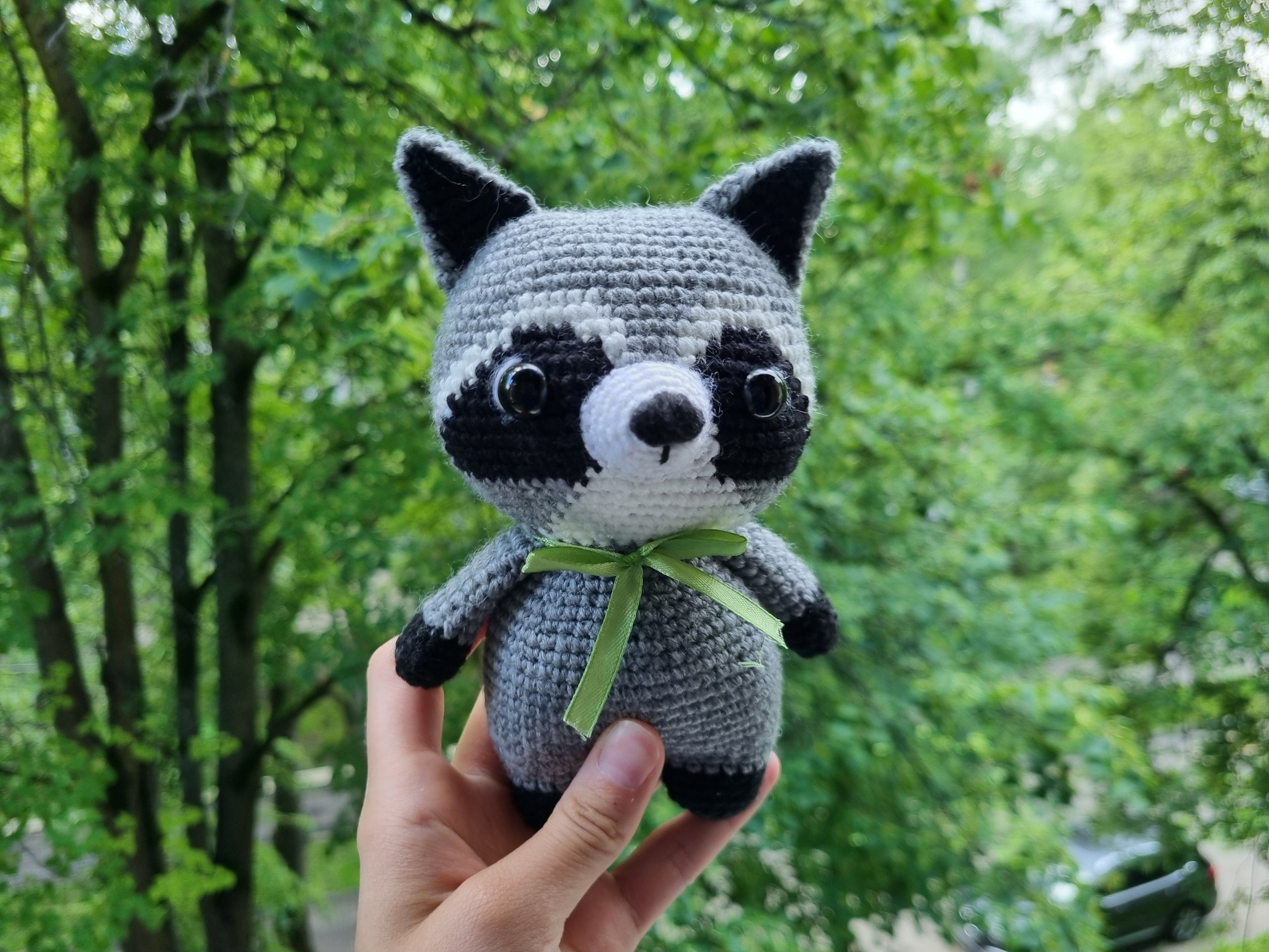 Knitted Raccoon - My, Knitting, Crochet, With your own hands, Needlework, Needlework without process, Author's toy, Creation, Presents, Soft toy, Toys, Raccoon, Amigurumi, Longpost