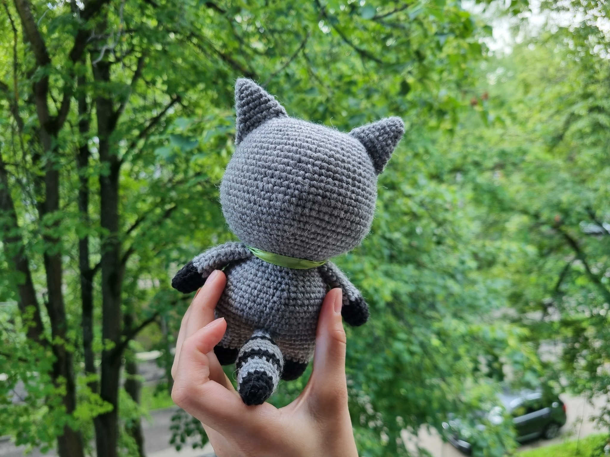 Knitted Raccoon - My, Knitting, Crochet, With your own hands, Needlework, Needlework without process, Author's toy, Creation, Presents, Soft toy, Toys, Raccoon, Amigurumi, Longpost