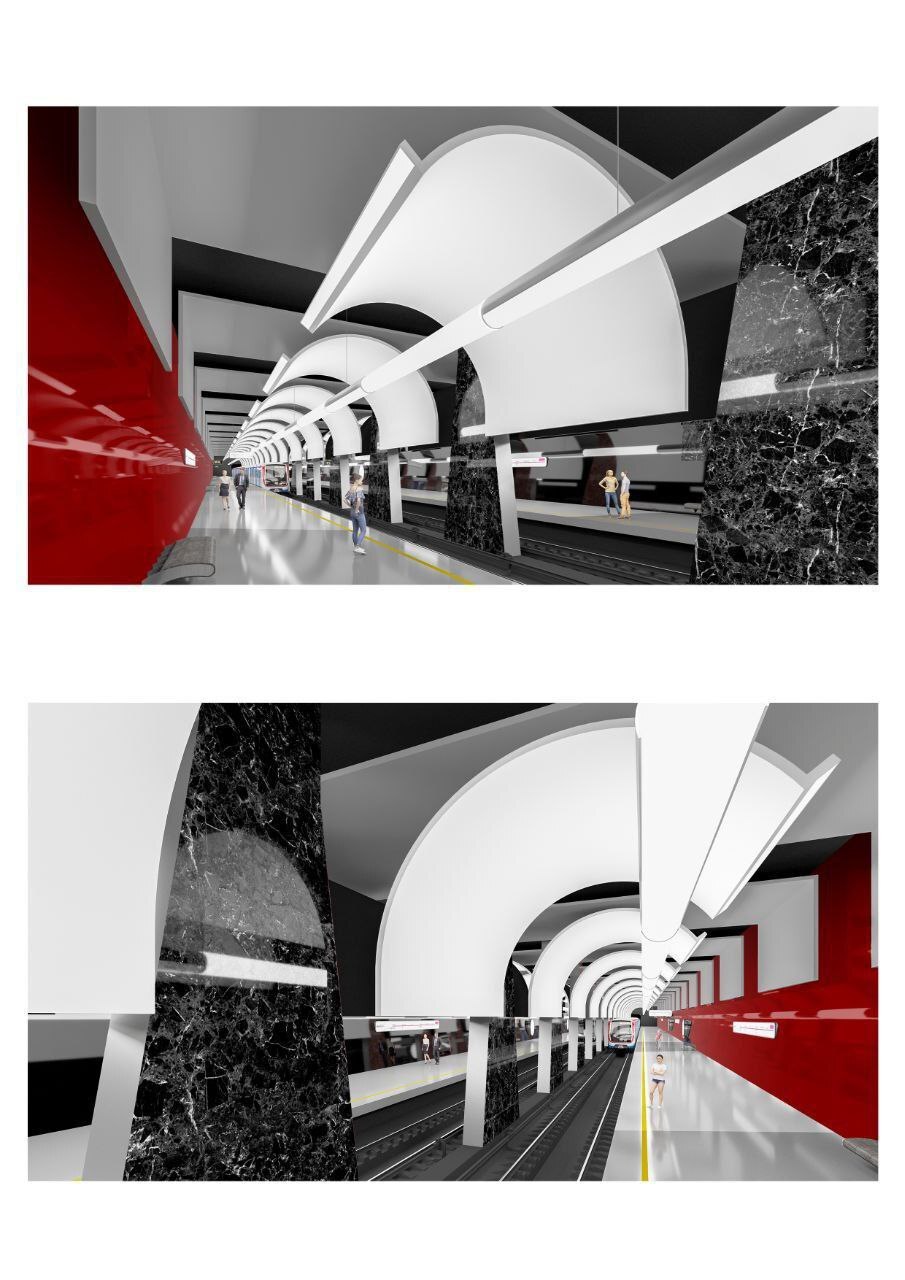 Renderings of five stations of the new Biryulevskaya metro line have appeared - Moscow Metro, Metro, Render, Architecture, Moscow, Telegram (link), Longpost