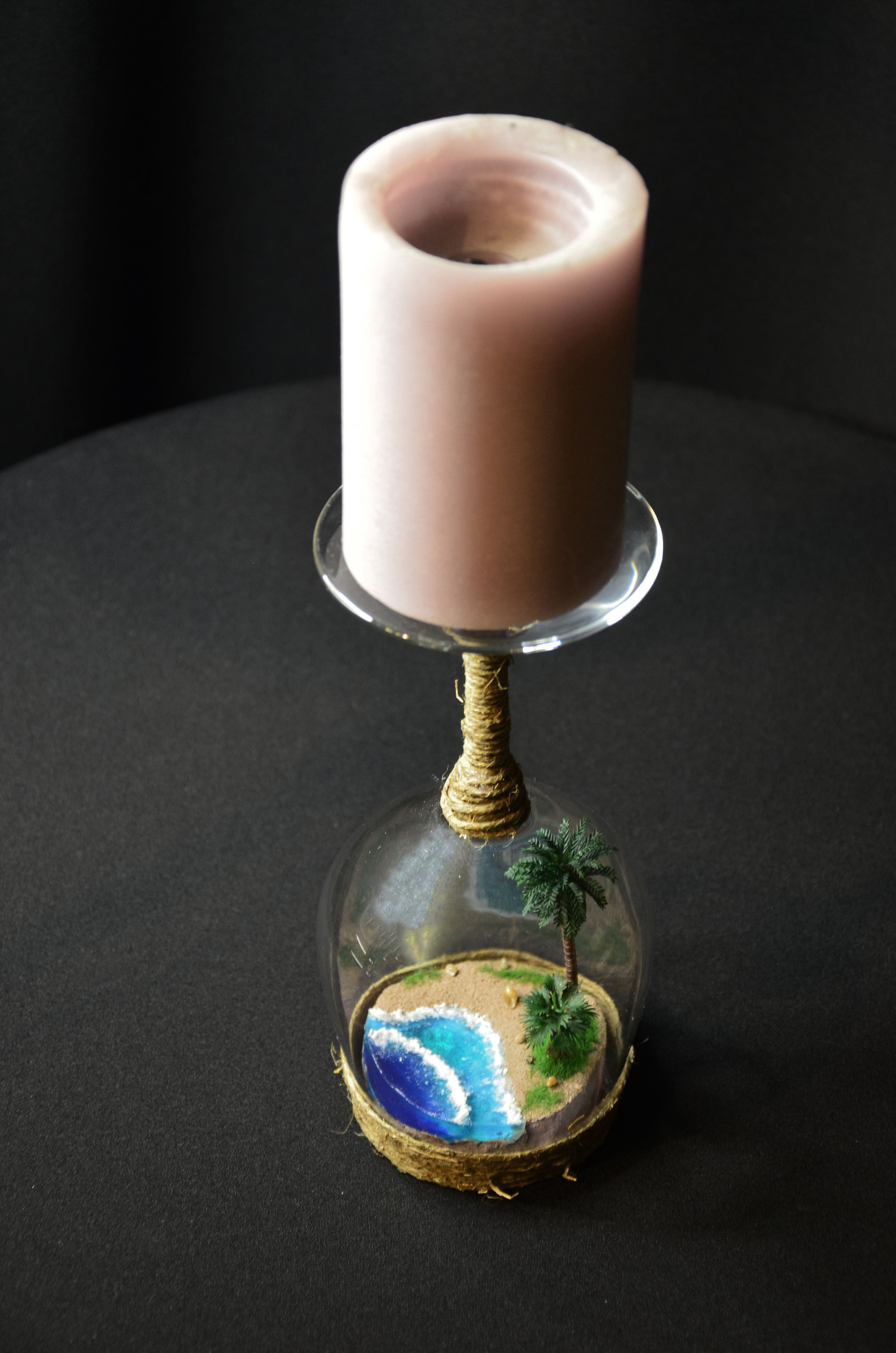 Candlestick made from a glass | Mini diorama beach | DIY - My, Decor, Design, Idea, Master Class, With your own hands, Epoxy resin, Miniature, Mystic, Magic, Art, Creation, Handmade, Magic, Needlework with process, Longpost