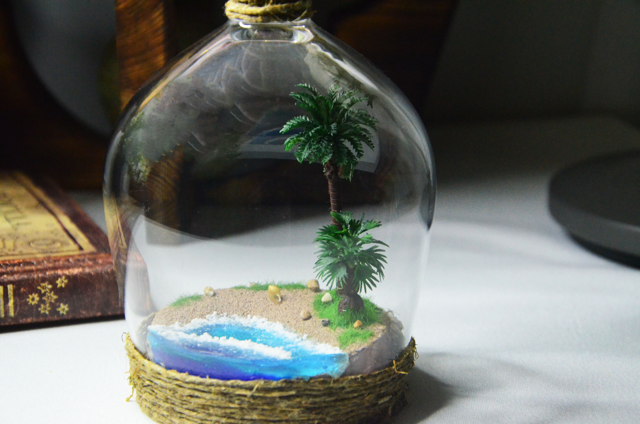 Candlestick made from a glass | Mini diorama beach | DIY - My, Decor, Design, Idea, Master Class, With your own hands, Epoxy resin, Miniature, Mystic, Magic, Art, Creation, Handmade, Magic, Needlework with process, Longpost