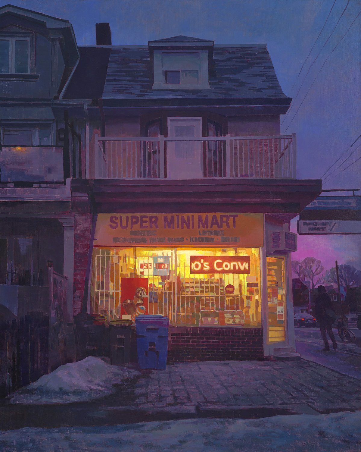 Mini market - Art, Drawing, The street, Score, Light, Winter