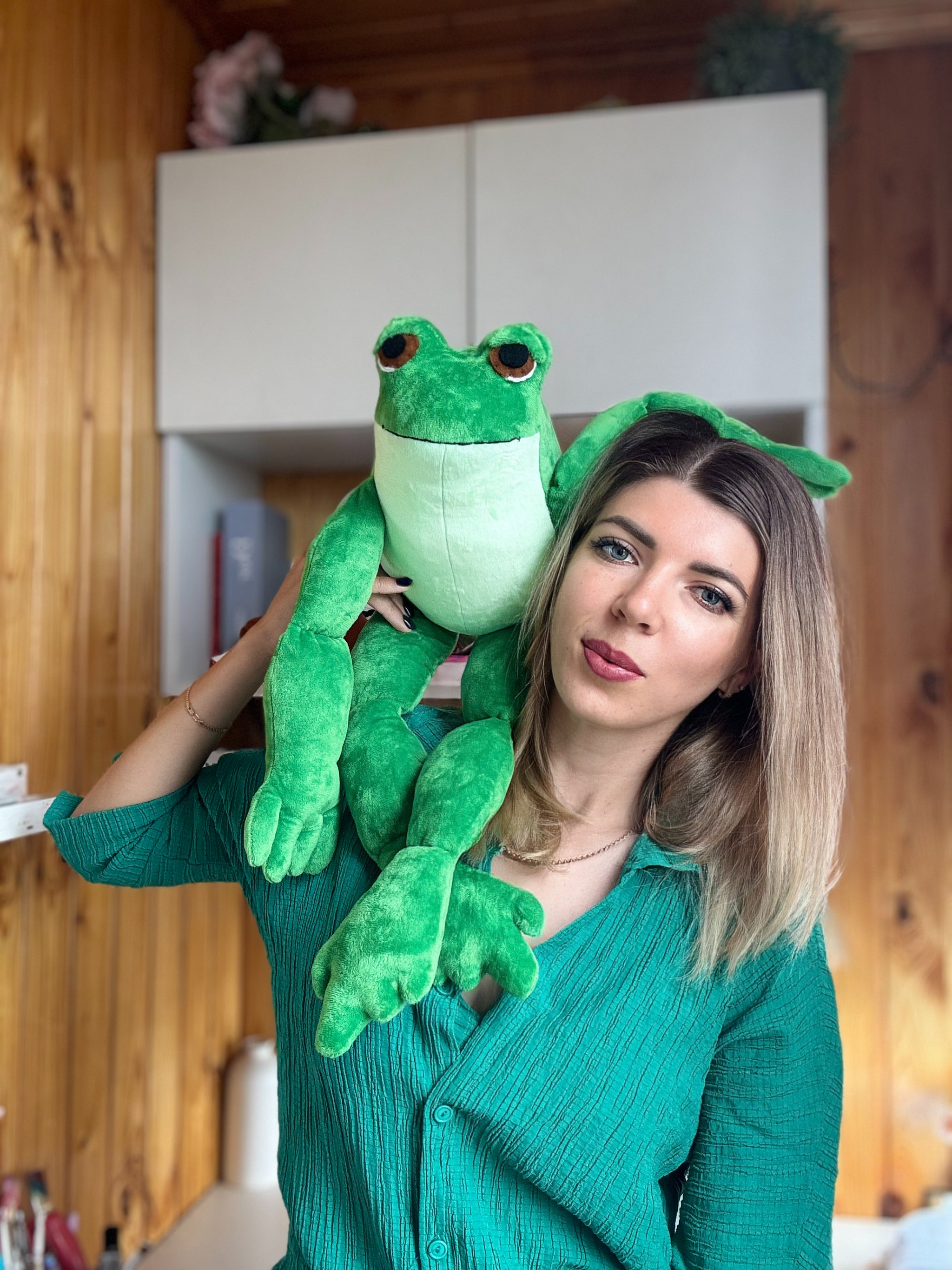 I sewed a frog - My, Toad, With your own hands, Handmade, Soft toy, Longpost, Needlework without process