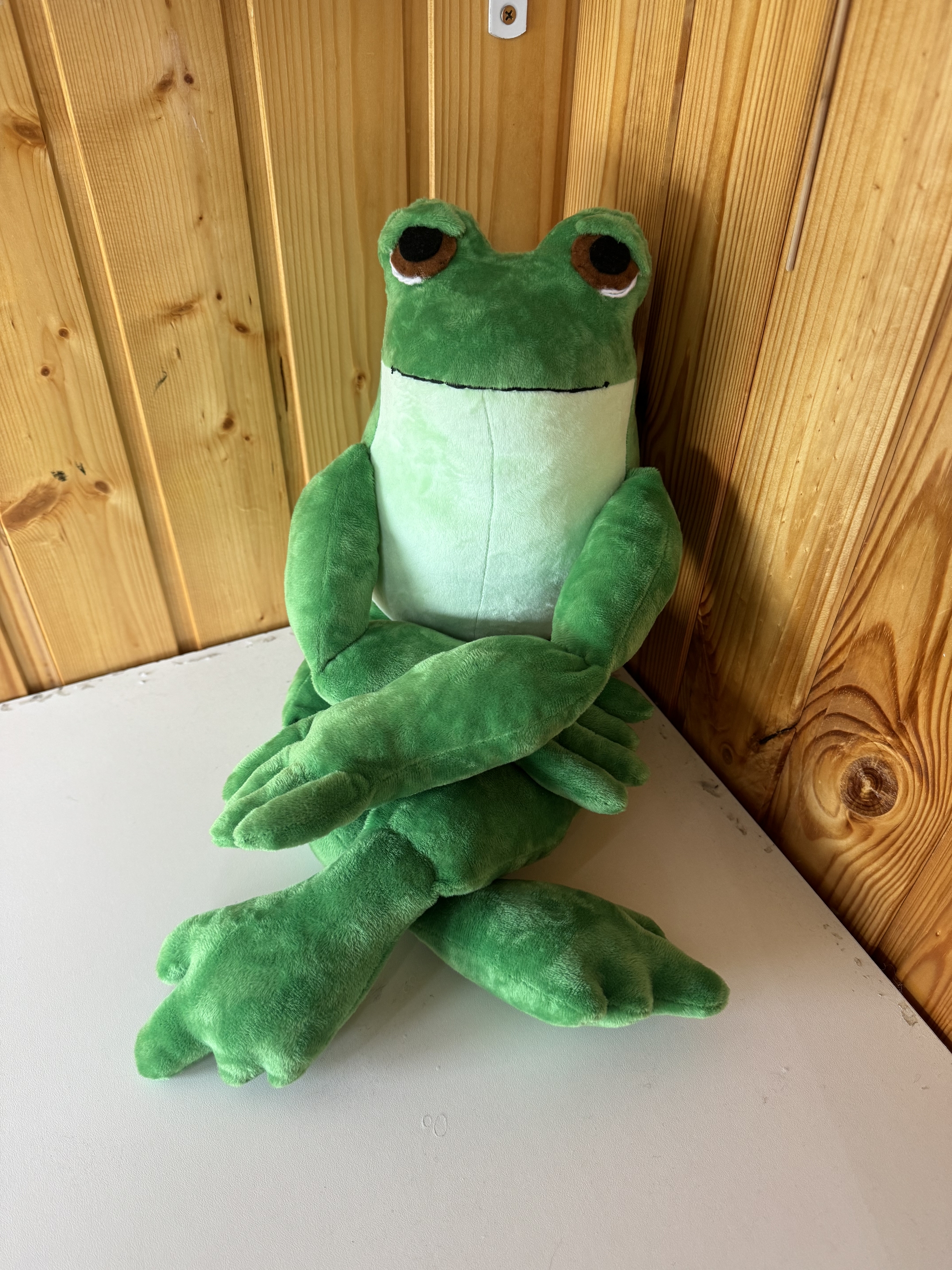 I sewed a frog - My, Toad, With your own hands, Handmade, Soft toy, Longpost, Needlework without process