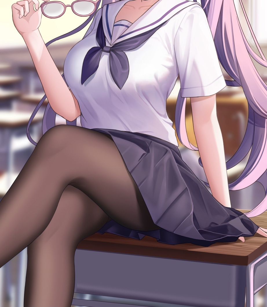 Tights are our everything - Anime art, Anime, Genshin impact, Keqing (Genshin Impact), School uniform