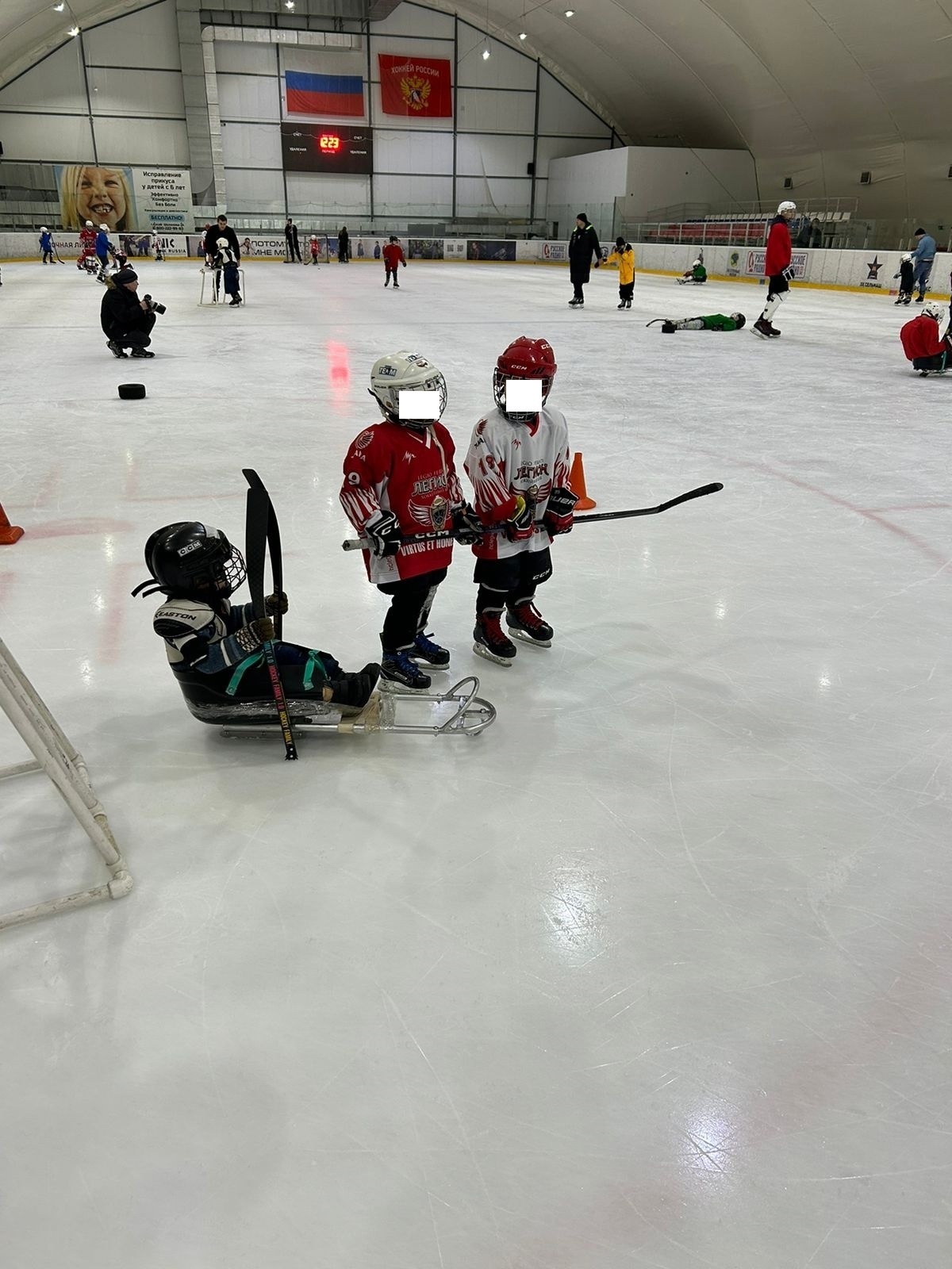 A little about adaptive hockey - My, Hockey, Kids sports, Sledge Hockey, special, Disabled person, Video, Vertical video, Longpost