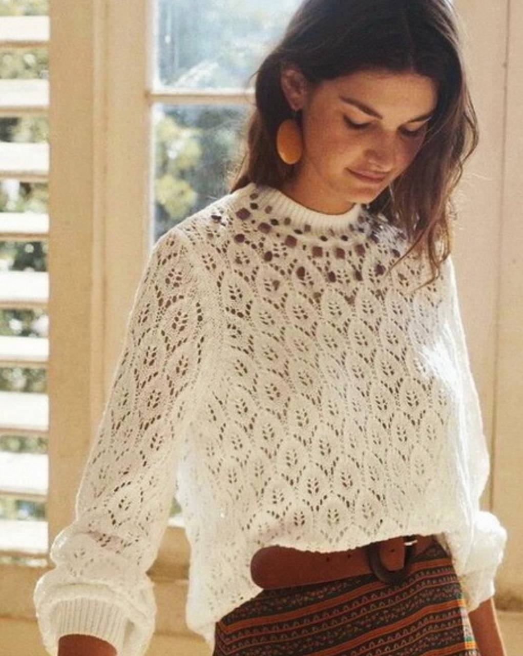 Stylish, sophisticated jumper from French designers Sezane - Scheme, Master Class, Knitting, Needlework, Handmade, Knitting, Pullover, Cloth, Needlework without process, Longpost