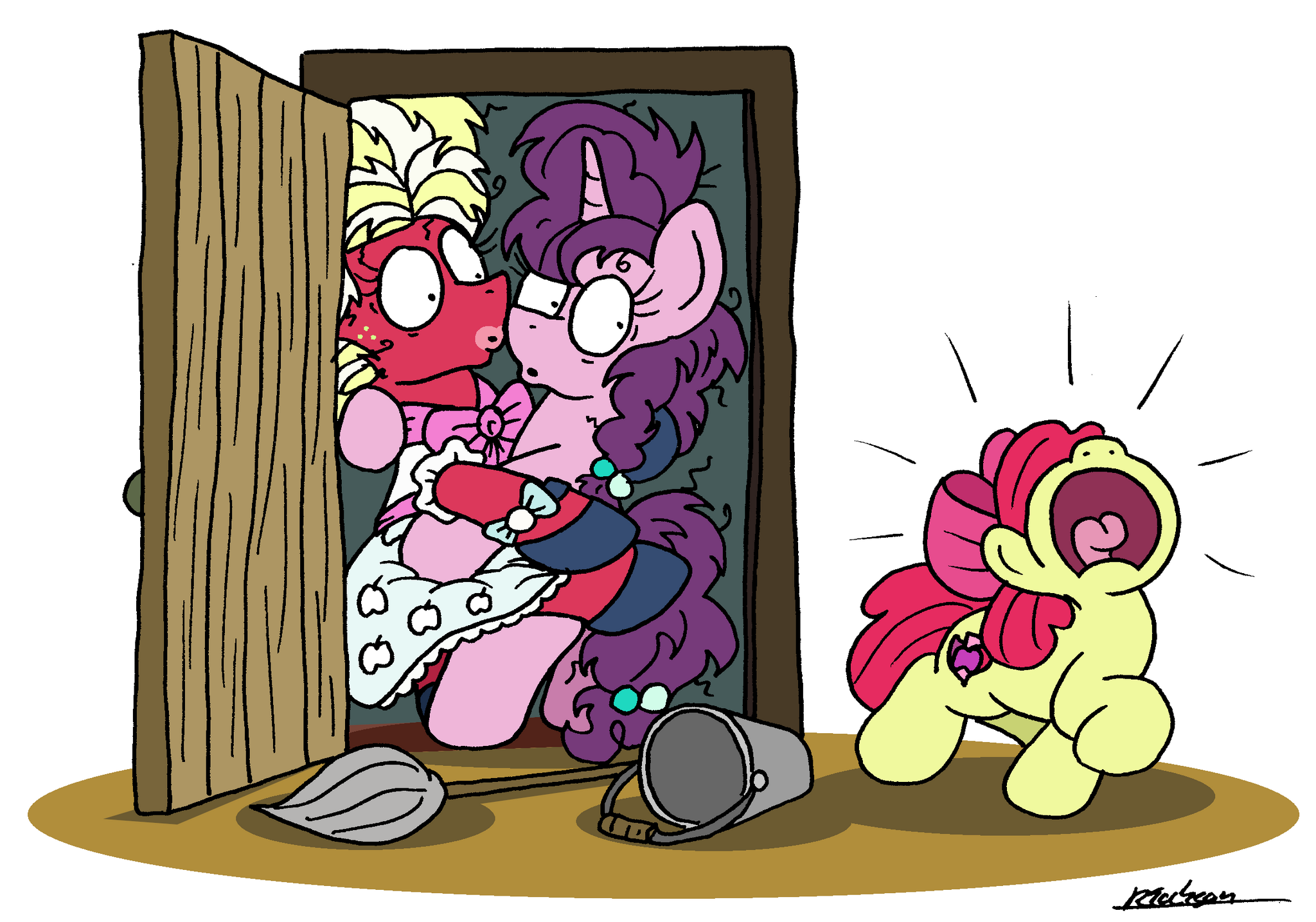 Увиденного не развидеть - My Little Pony, PonyArt, Applebloom, Big Macintosh, Sugar Belle, Bobthedalek, Шиппинг