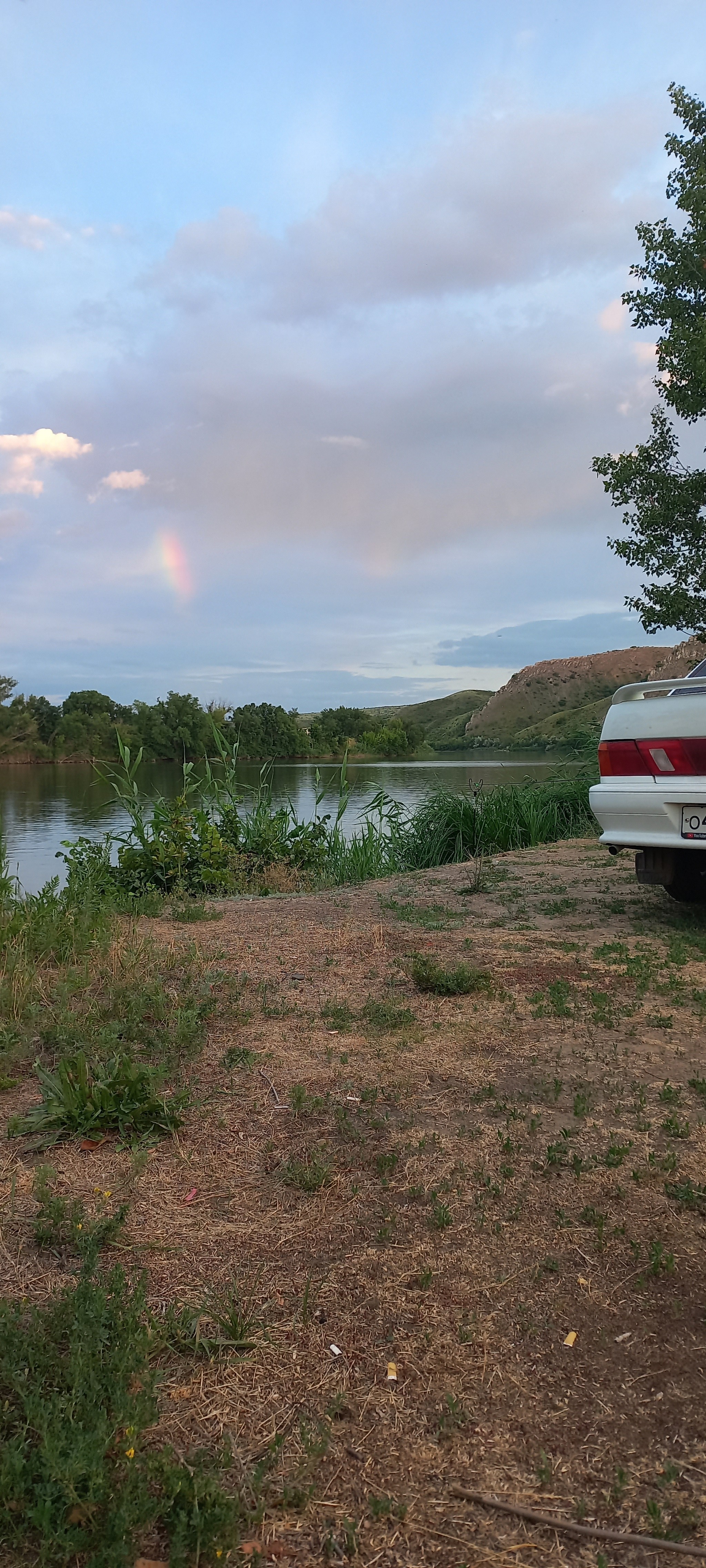 A piece of the rainbow, two sisters - My, Rostov region, Fishing, Longpost, Rainbow, Nature, Mobile photography