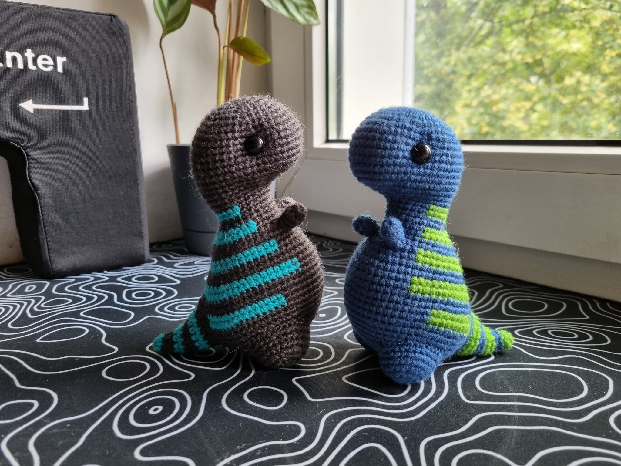 Blue-green dinosaur and Godzilla - My, Knitting, Crochet, Amigurumi, Toys, Knitted toys, With your own hands, Needlework, Needlework without process, Creation, Author's toy, Order, Soft toy, Dinosaurs, Presents, Godzilla, Longpost