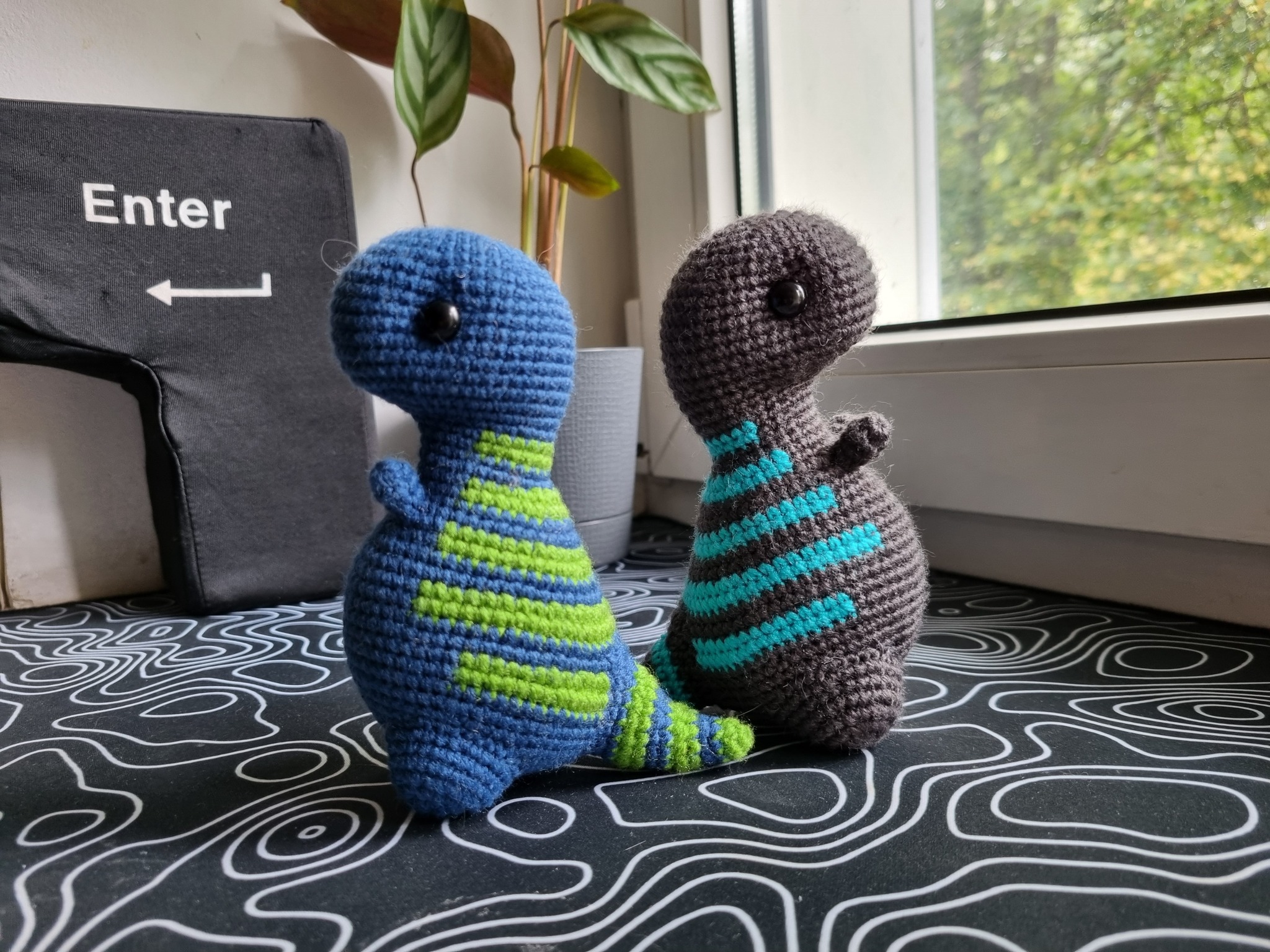 Blue-green dinosaur and Godzilla - My, Knitting, Crochet, Amigurumi, Toys, Knitted toys, With your own hands, Needlework, Needlework without process, Creation, Author's toy, Order, Soft toy, Dinosaurs, Presents, Godzilla, Longpost