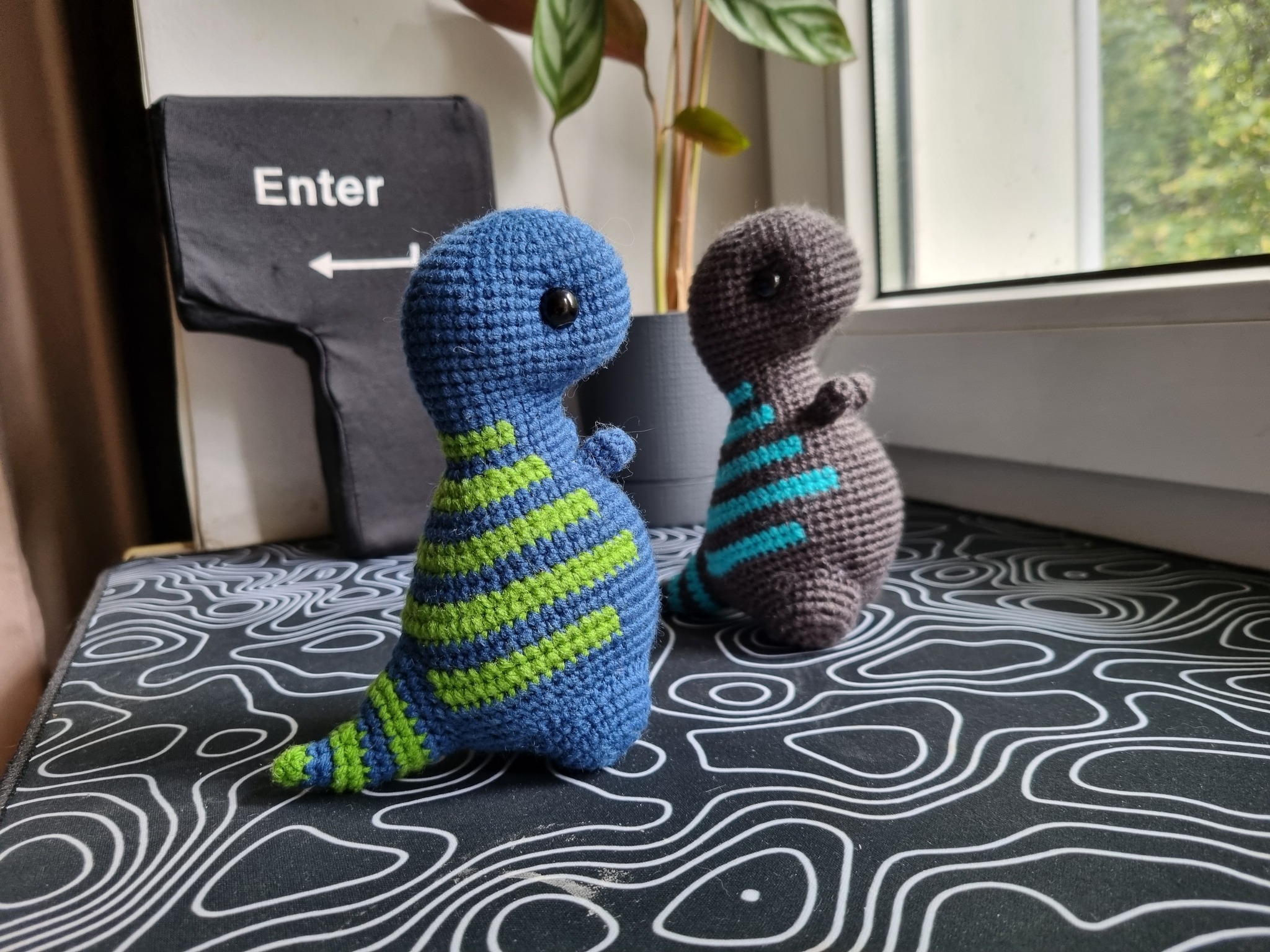 Blue-green dinosaur and Godzilla - My, Knitting, Crochet, Amigurumi, Toys, Knitted toys, With your own hands, Needlework, Needlework without process, Creation, Author's toy, Order, Soft toy, Dinosaurs, Presents, Godzilla, Longpost