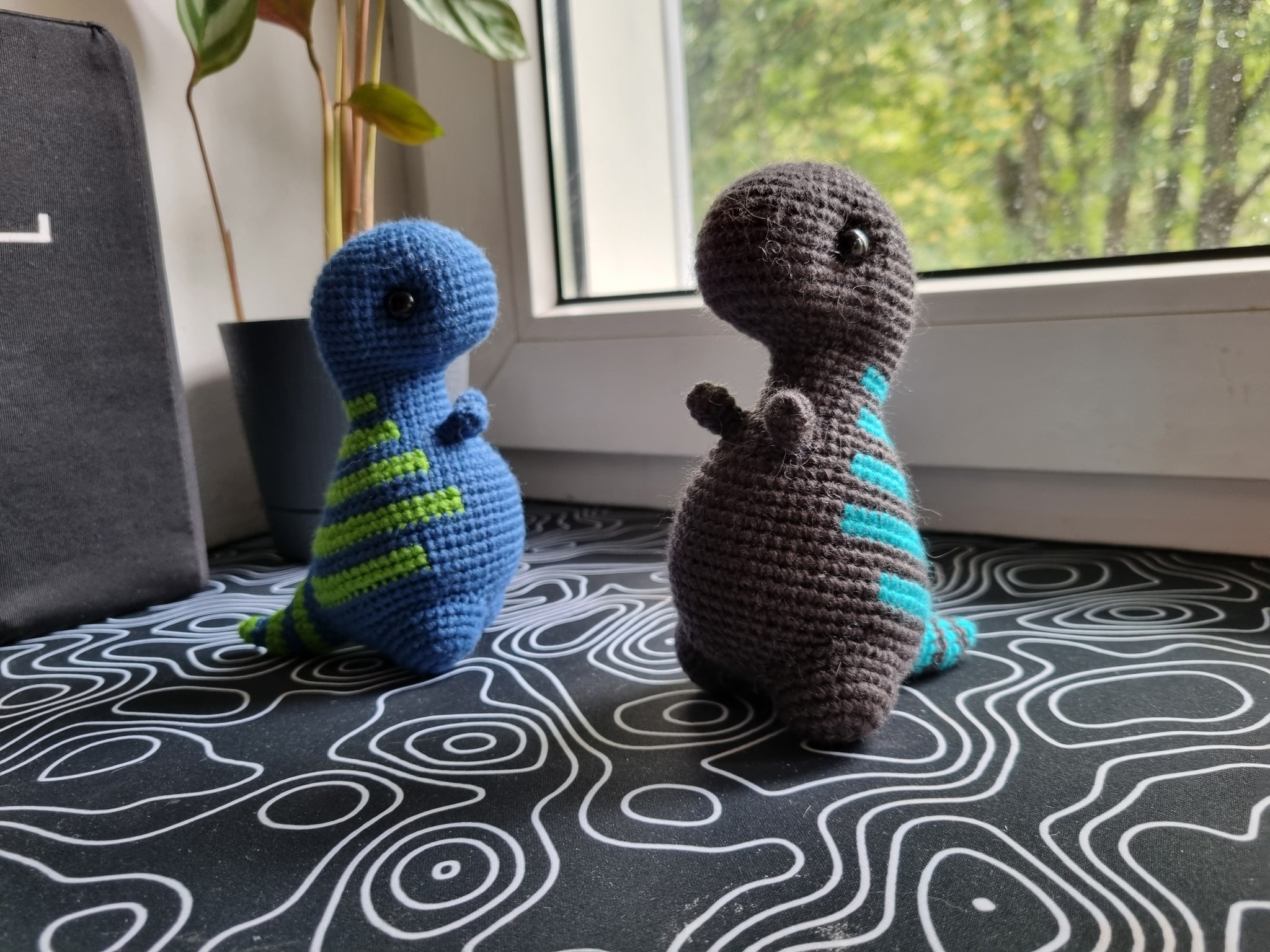 Blue-green dinosaur and Godzilla - My, Knitting, Crochet, Amigurumi, Toys, Knitted toys, With your own hands, Needlework, Needlework without process, Creation, Author's toy, Order, Soft toy, Dinosaurs, Presents, Godzilla, Longpost