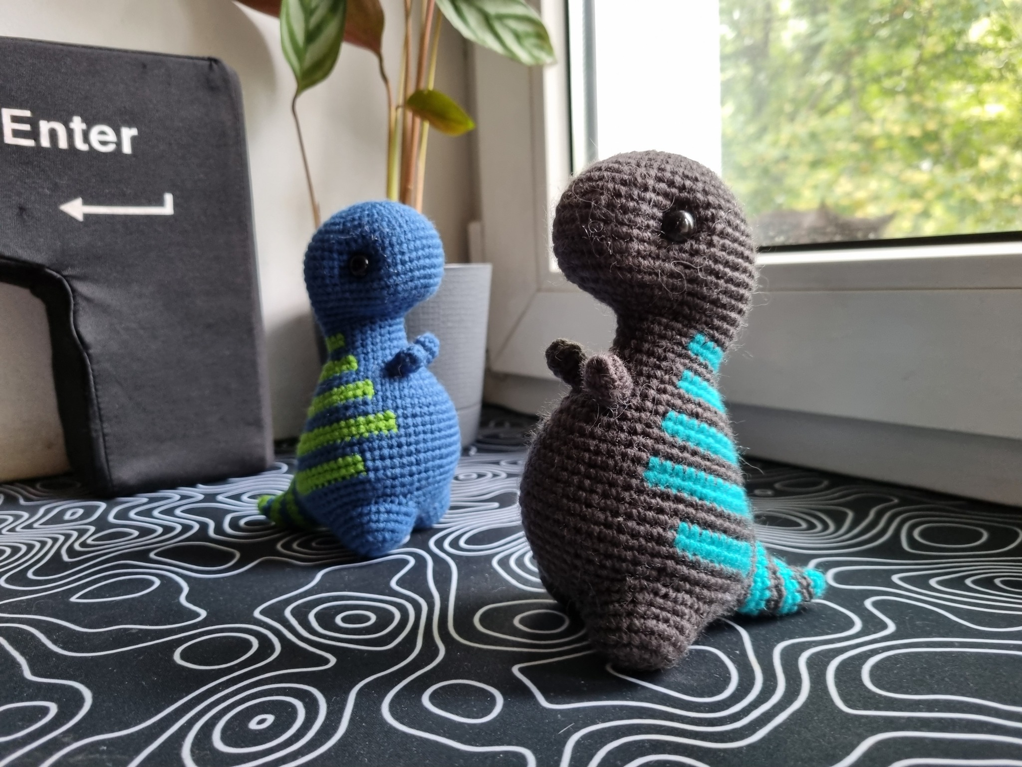 Blue-green dinosaur and Godzilla - My, Knitting, Crochet, Amigurumi, Toys, Knitted toys, With your own hands, Needlework, Needlework without process, Creation, Author's toy, Order, Soft toy, Dinosaurs, Presents, Godzilla, Longpost