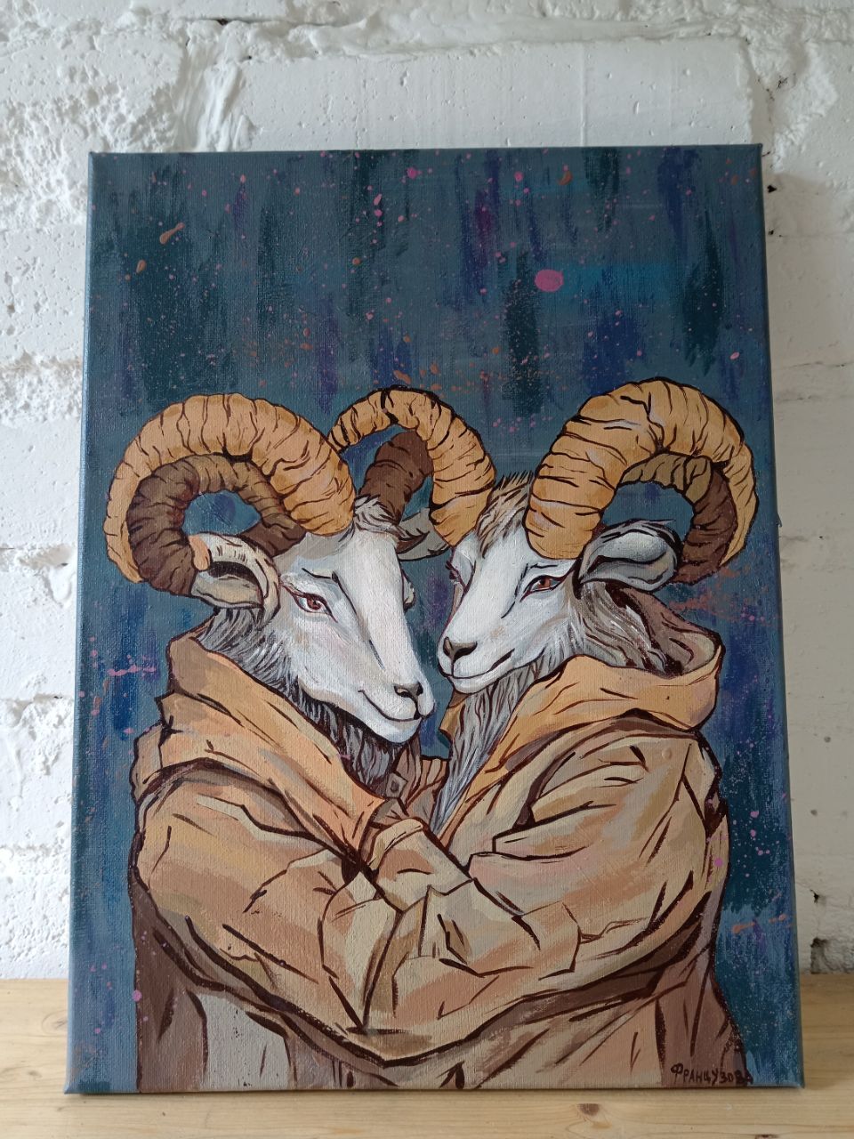 Strength, tenderness and stubbornness - in one picture - Painting, Rams, Aries, Telegram (link), VKontakte (link), Instagram (link), Longpost