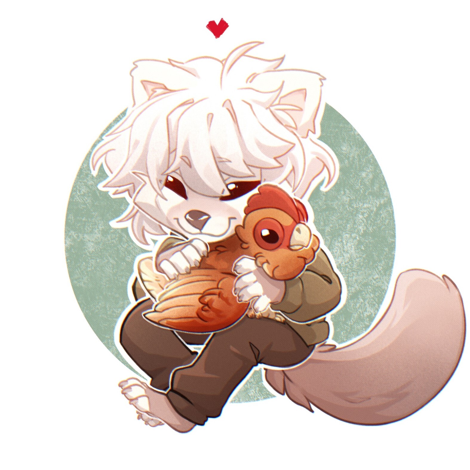 Hen - Furry, Furry canine, Furry art, Chibi, Sketch, VKontakte (link)