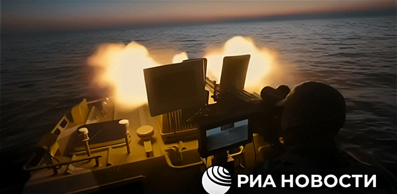 An targeting system against unmanned boats was made for the Black Sea Fleet. Krechet from PPSh Laboratory - news, Russia, Black Sea Fleet, Special operation, Aim, Turret, Machine gun, Video, Video VK, Politics, Navy, Drone, Back