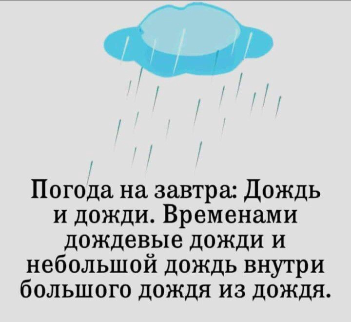 Погода на завтра... - Хорошая погода, Картинка с текстом, Юмор, Дождь