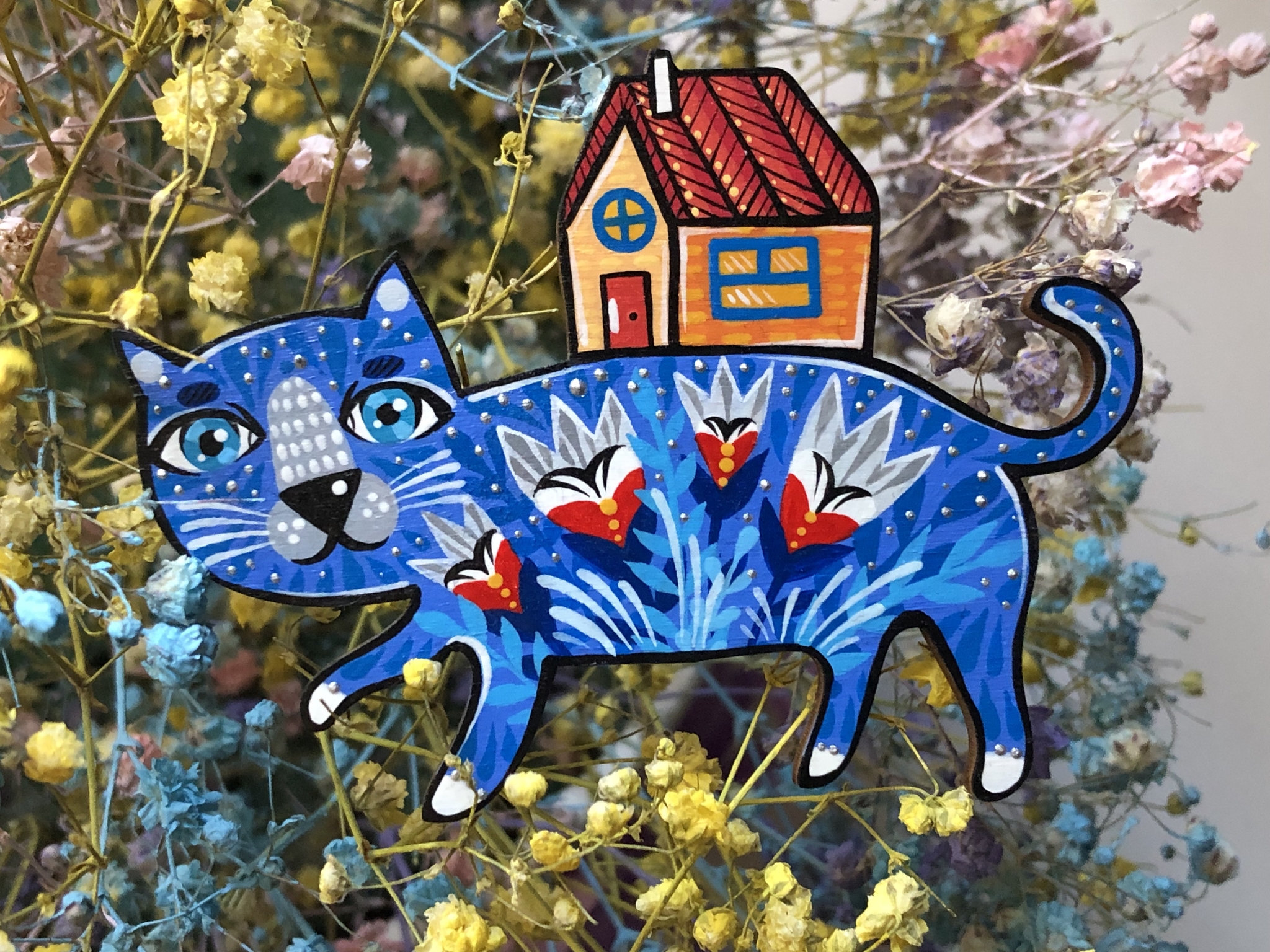 Exclusive designer brooches and magnets, hand painted. Series Cats - My, Souvenirs, Presents, Handmade, Brooch, Painting, Acrylic, Needlework with process, Longpost